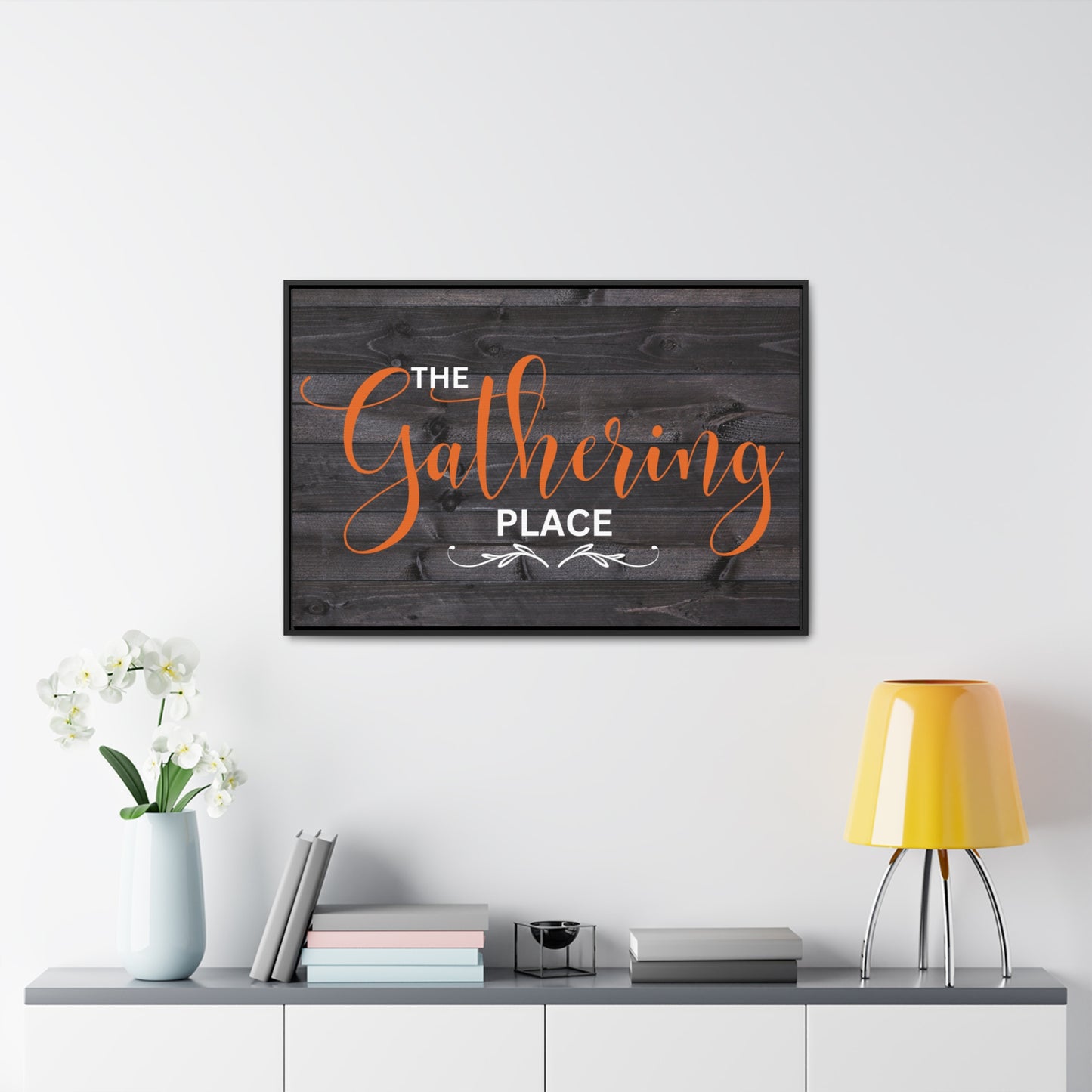 Christian Wall Art: The Gathering Place (Floating Frame)