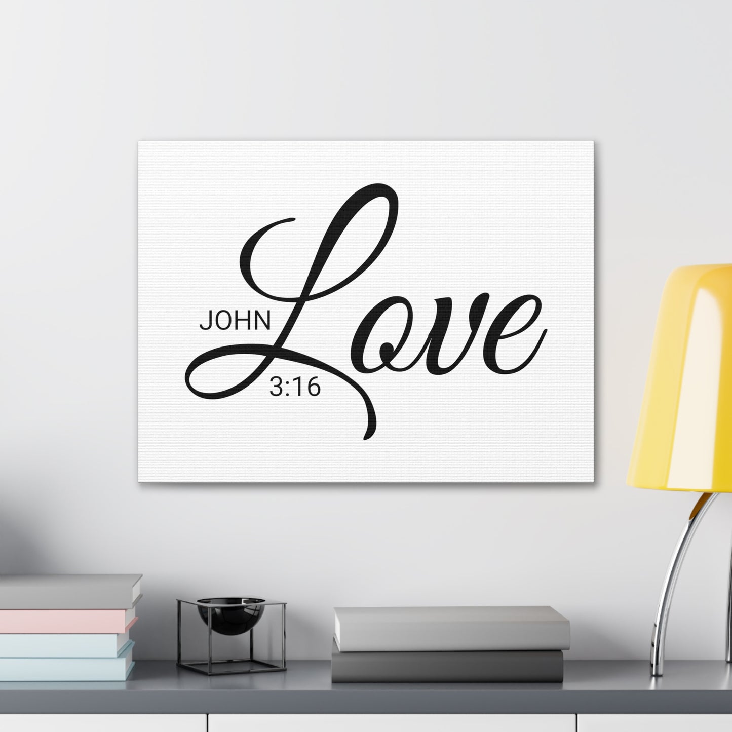 Christian Wall Art "Love" Verse John 3:16 Ready to Hang Unframed