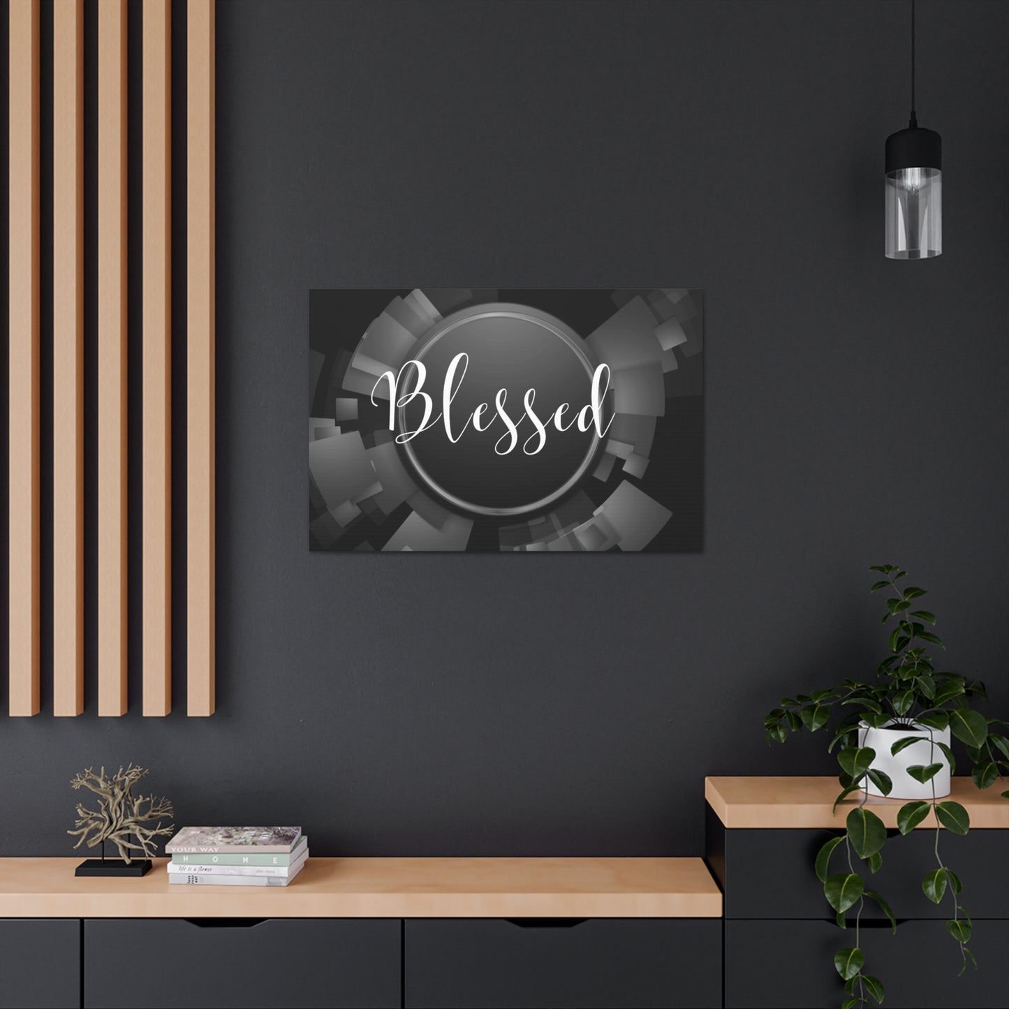 Christian Wall Art: Blessed (Wood Frame Ready to Hang)