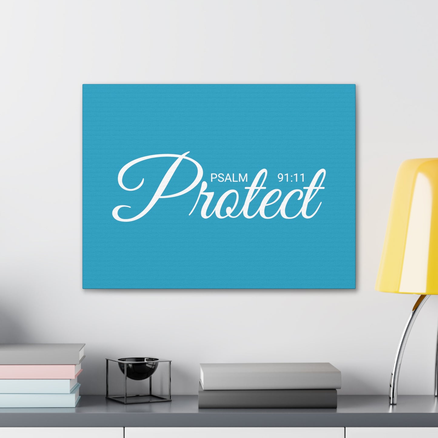 Christian Wall Art "Protect" Psalm 91:11 Ready to Hang Unframed