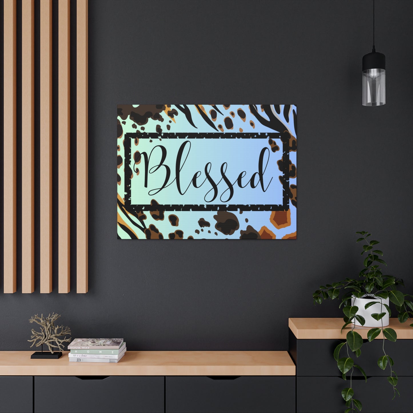 Christian Wall Art: Blessed (Wood Frame Ready to Hang)