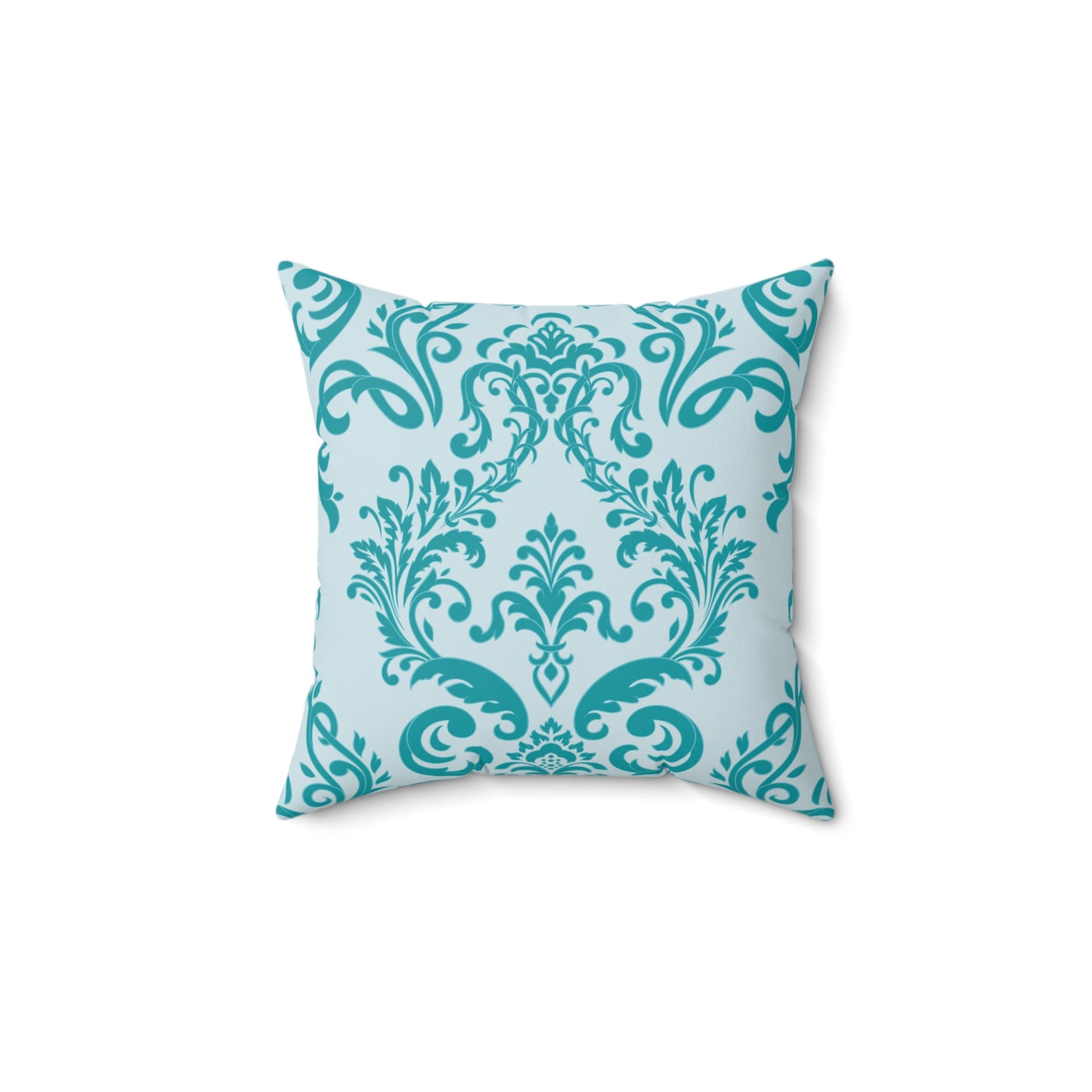 Paisley Turquoise and White Throw Pillow