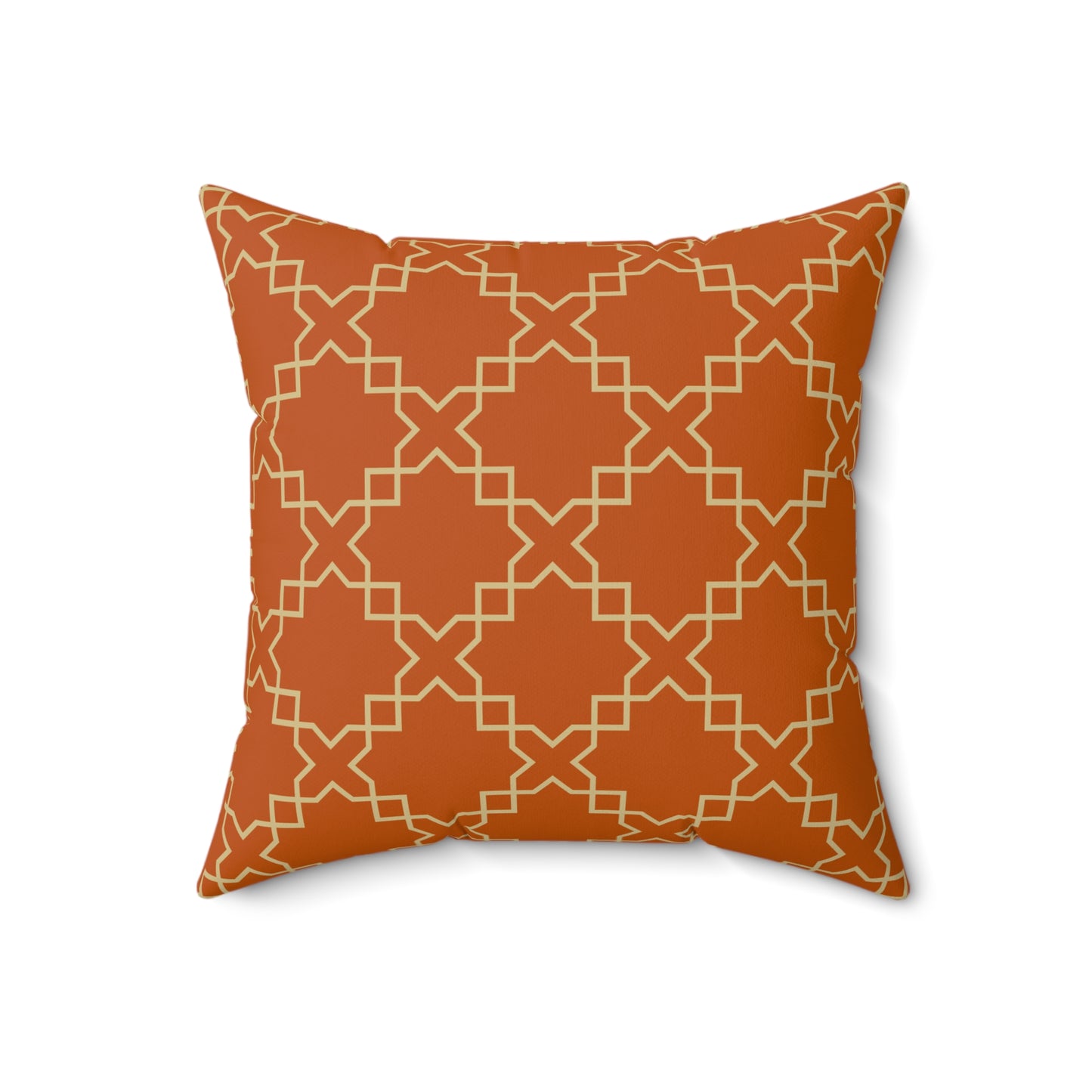 Burnt Orange Geometric Throw Pillow