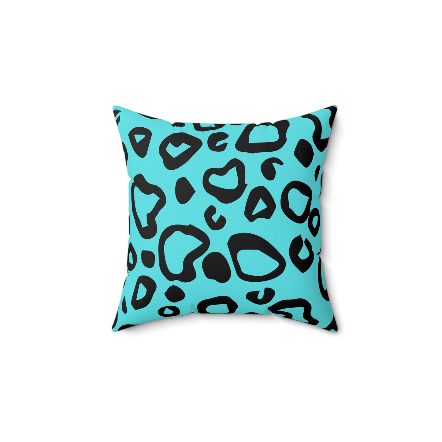 Leopard Print Turquoise Throw Pillow