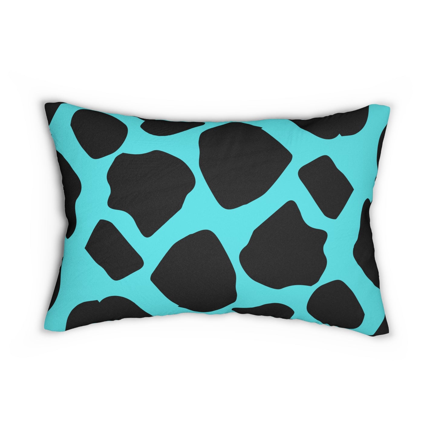 Cow Print Turquoise Accent Pillow