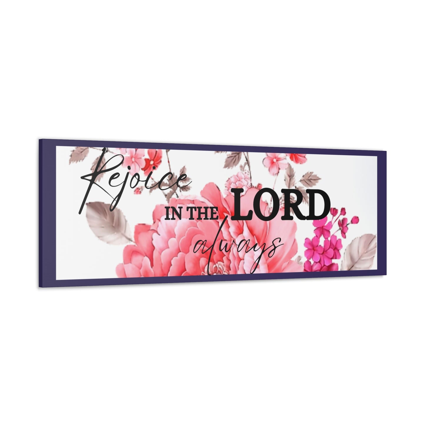 Christian Wall Art: Rejoice in the Lord (Wood Frame Ready to Hang)