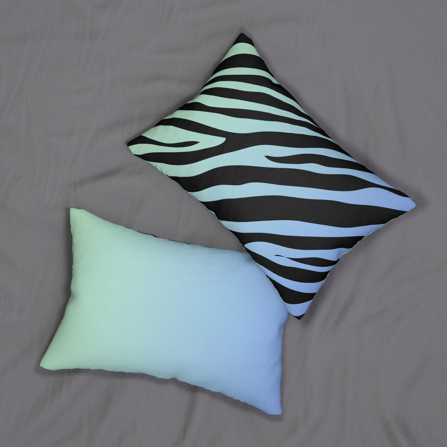 Zebra Print (Dual) Blue-Green Ombre Accent Pillow