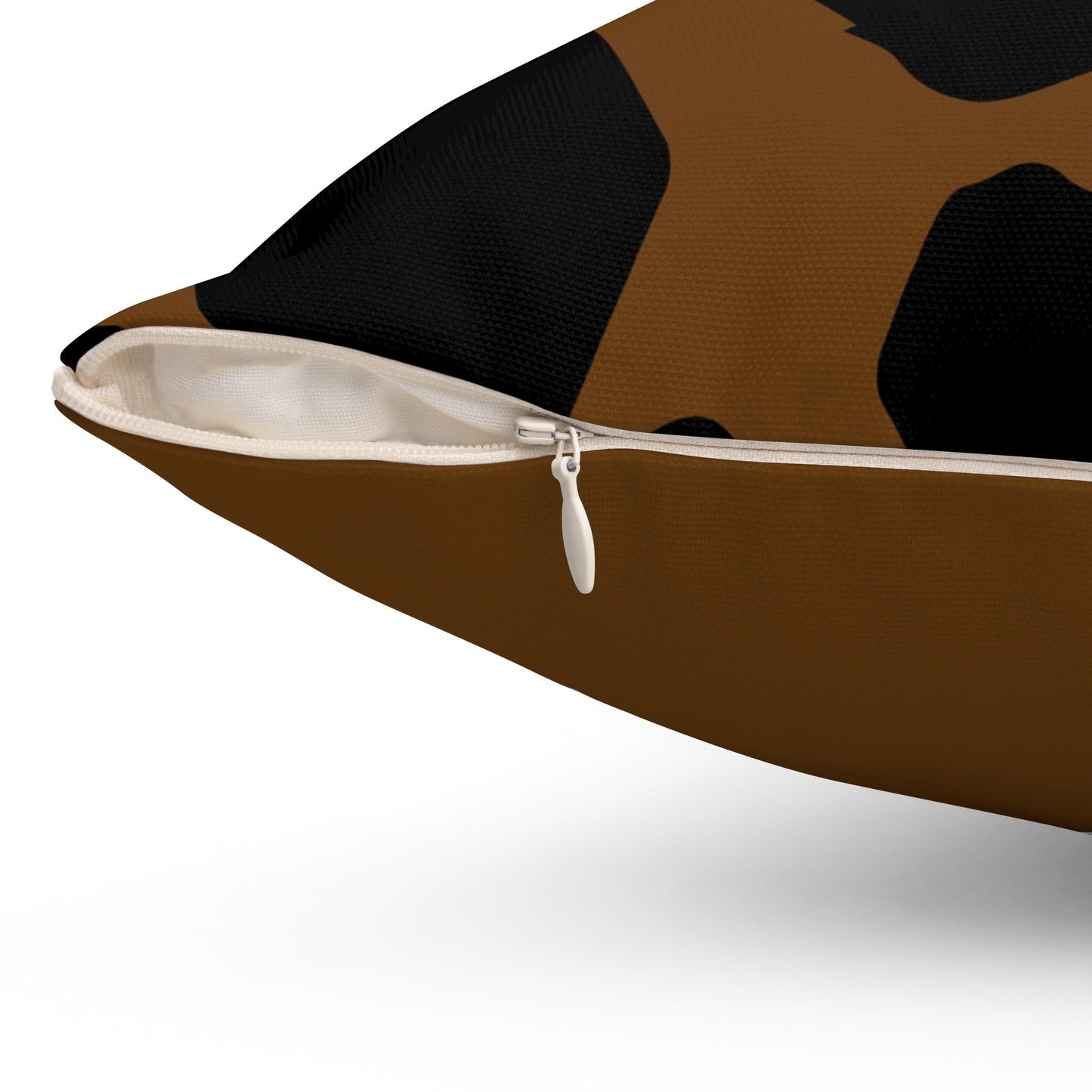 Cow Print (Dual) Brown Throw Pillow