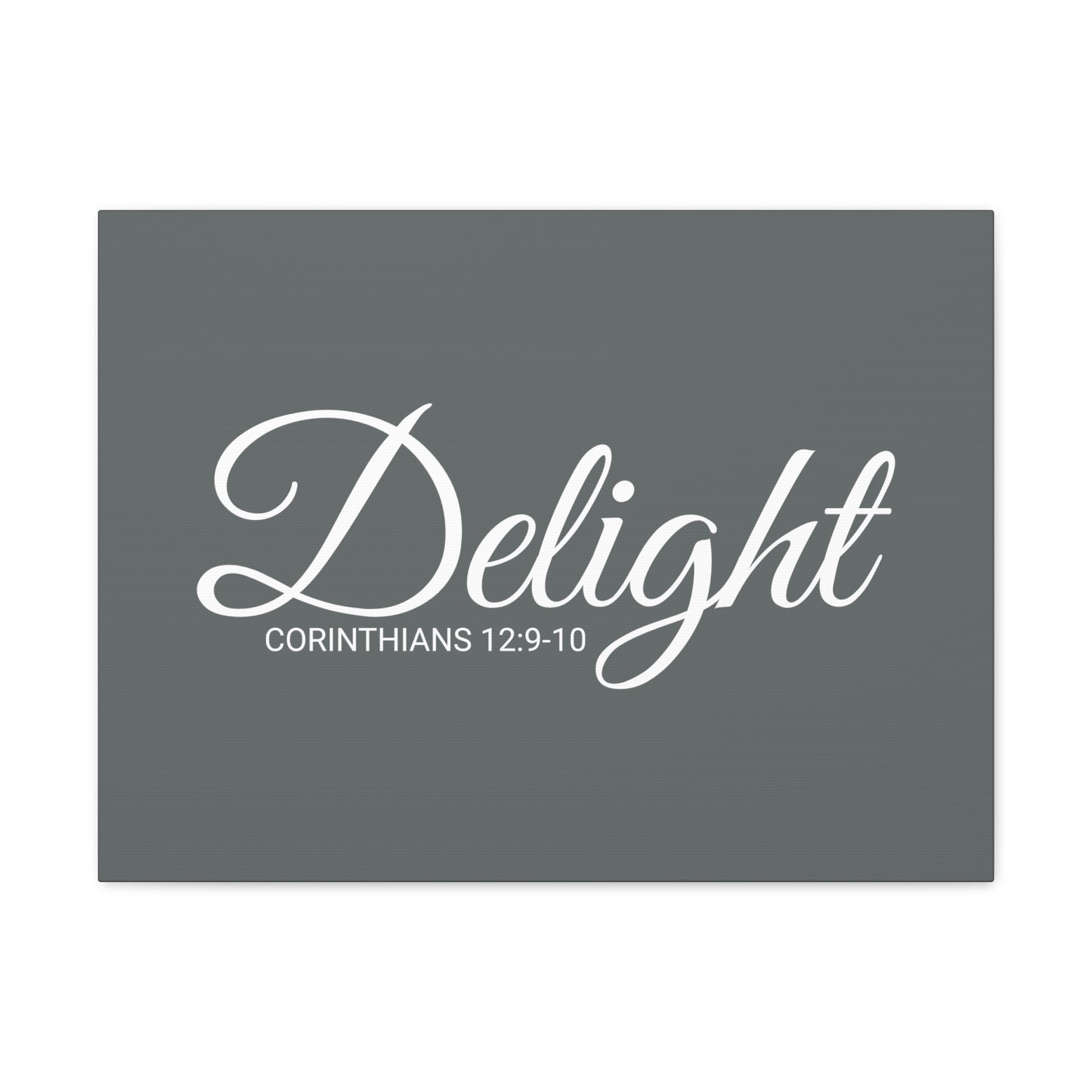 Christian Wall Art "Delight" Verse Corinthians 12:9-10 - Ready to Hang Unframed