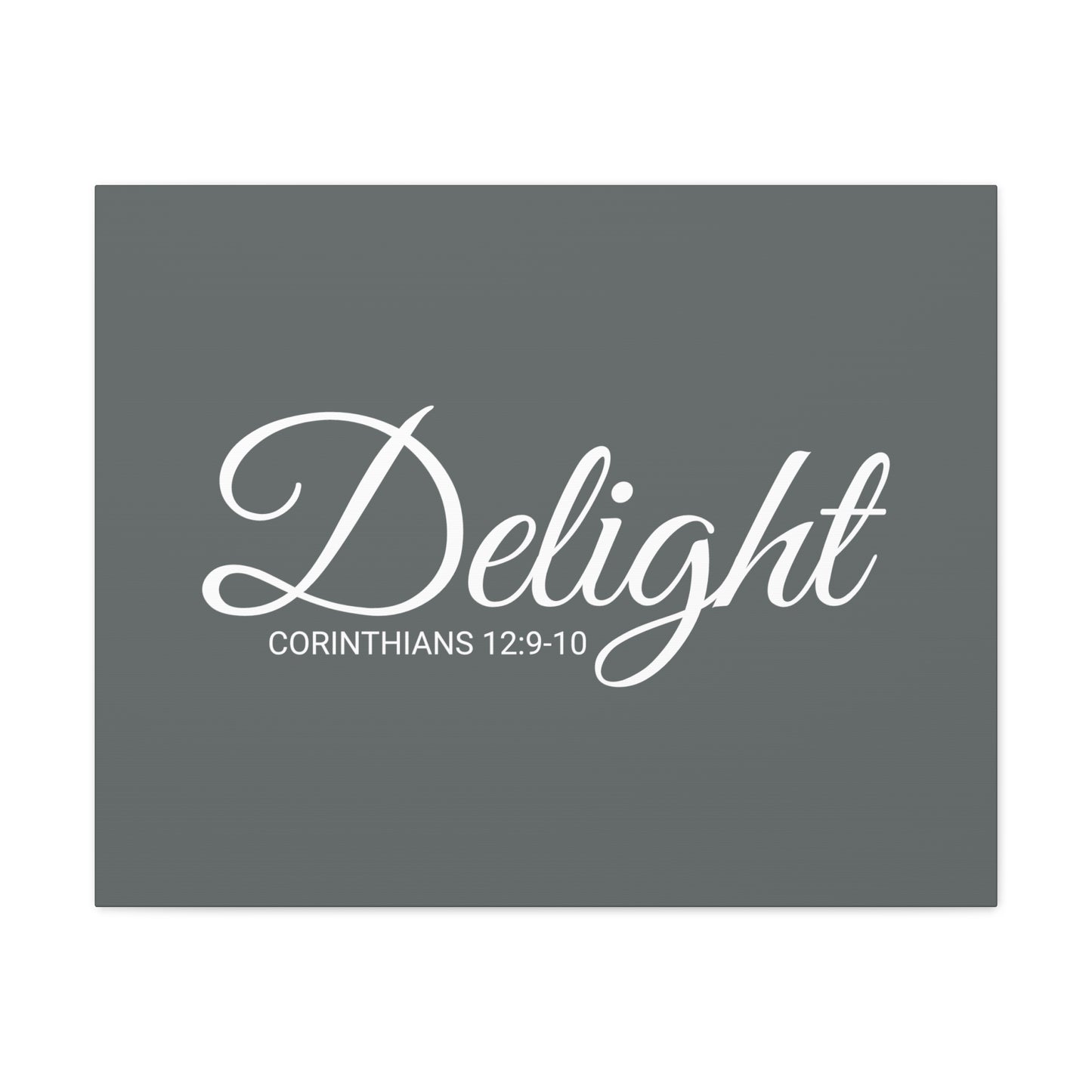 Christian Wall Art "Delight" Verse Corinthians 12:9-10 - Ready to Hang Unframed