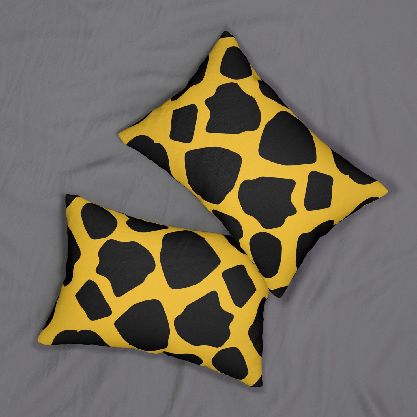 Cow Print Gold Accent Pillow