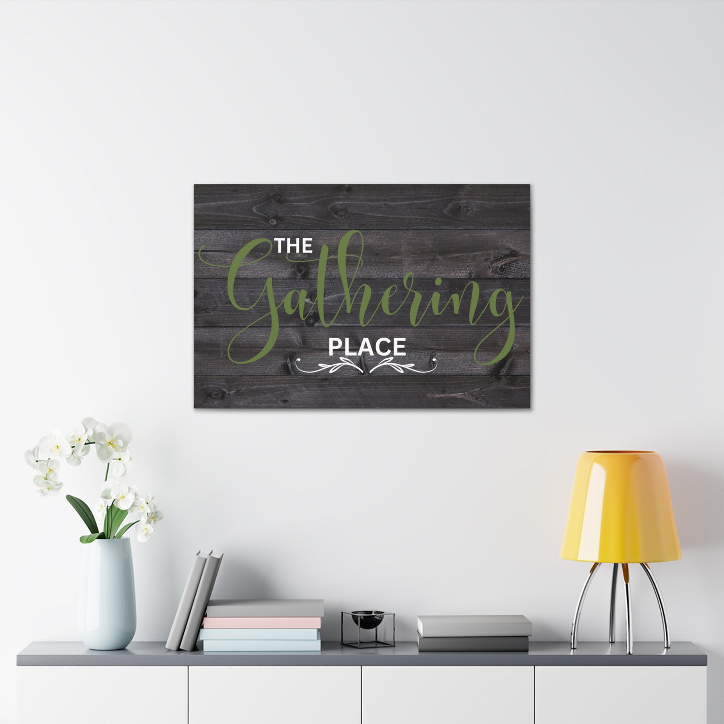 Christian Wall Art: The Gathering Place (Wood Frame Ready to Hang)