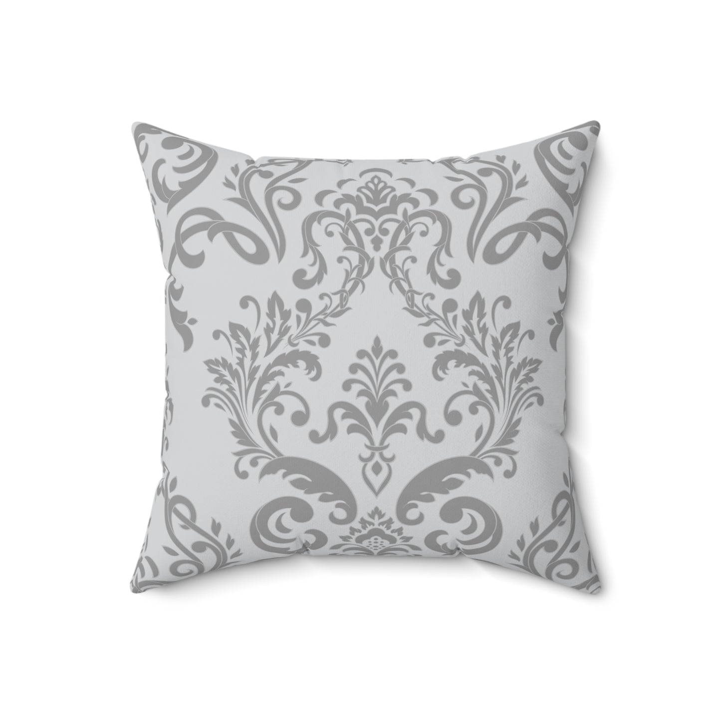 Paisley Gray and White Throw Pillow