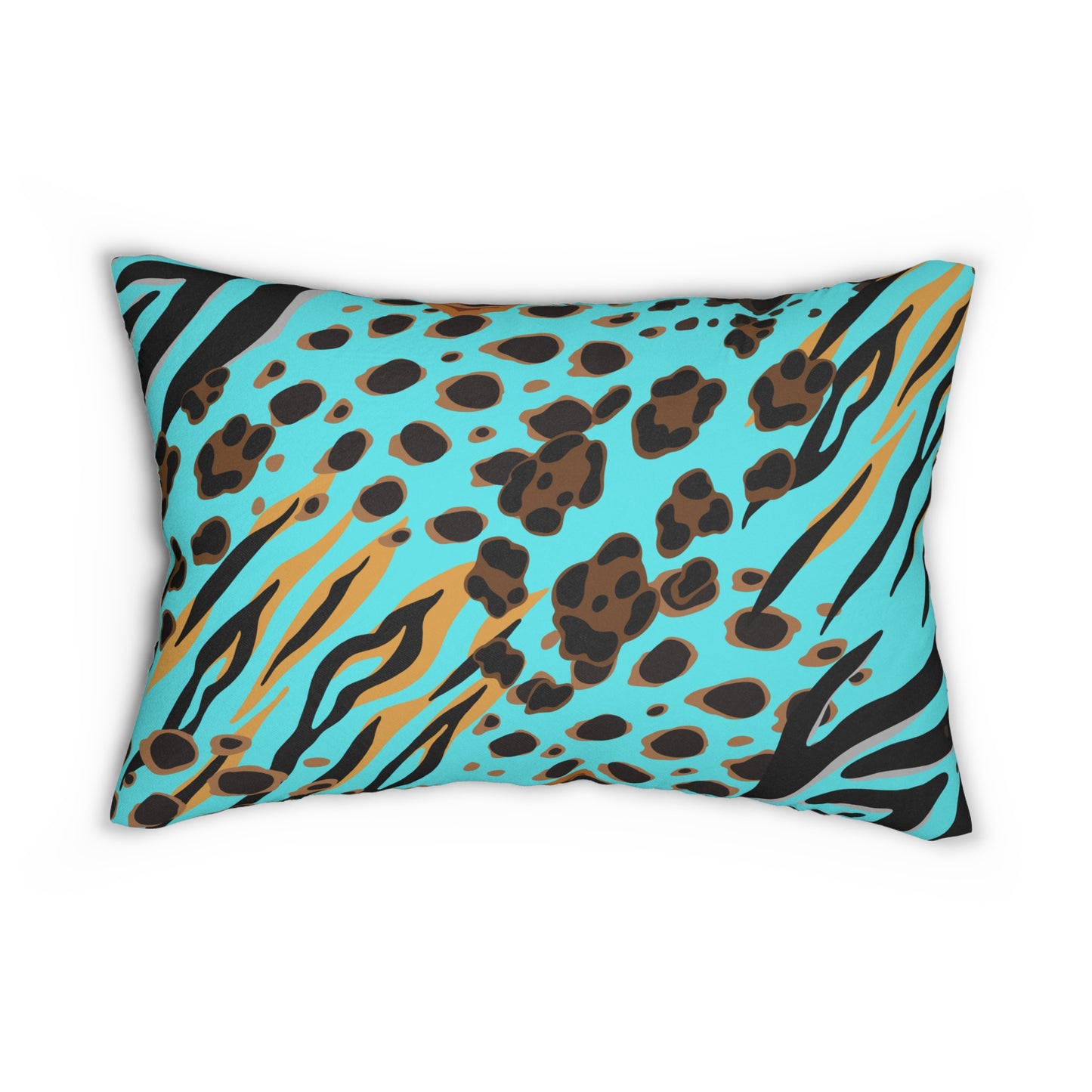 Animal Print Turquoise Accent Pillow