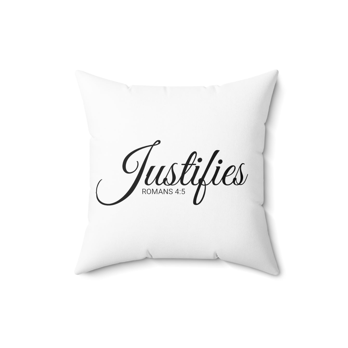 Scripture Justifies Romans 4:5 Bible Verse Pillow