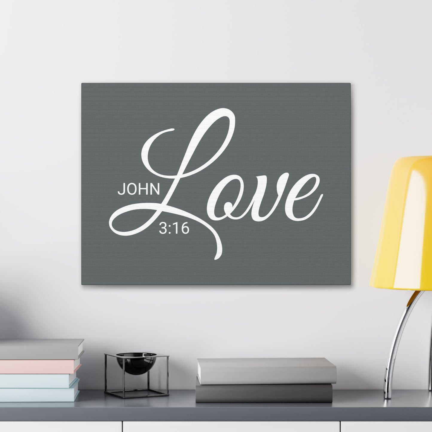 Christian Wall Art "Love" Verse John 3:16 Ready to Hang Unframed