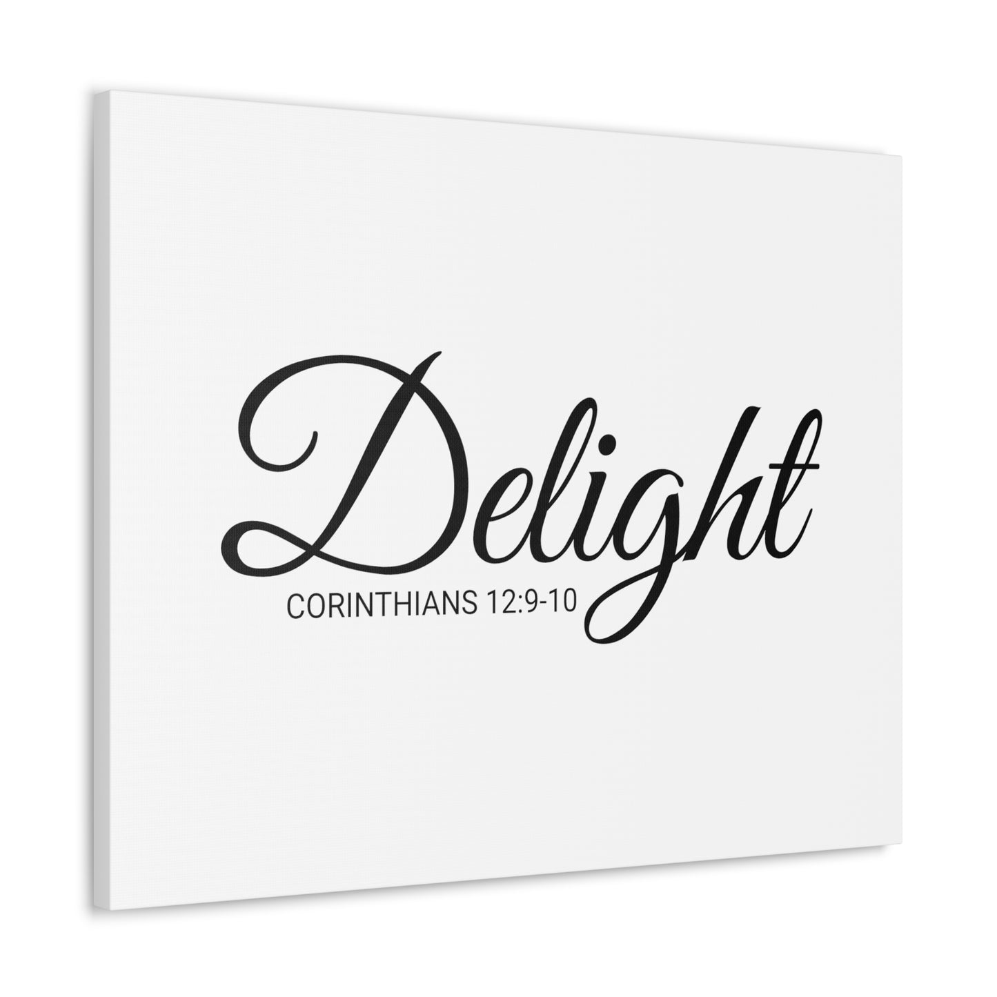 Christian Wall Art "Delight" Verse Corinthians 12:9-10 - Ready to Hang Unframed