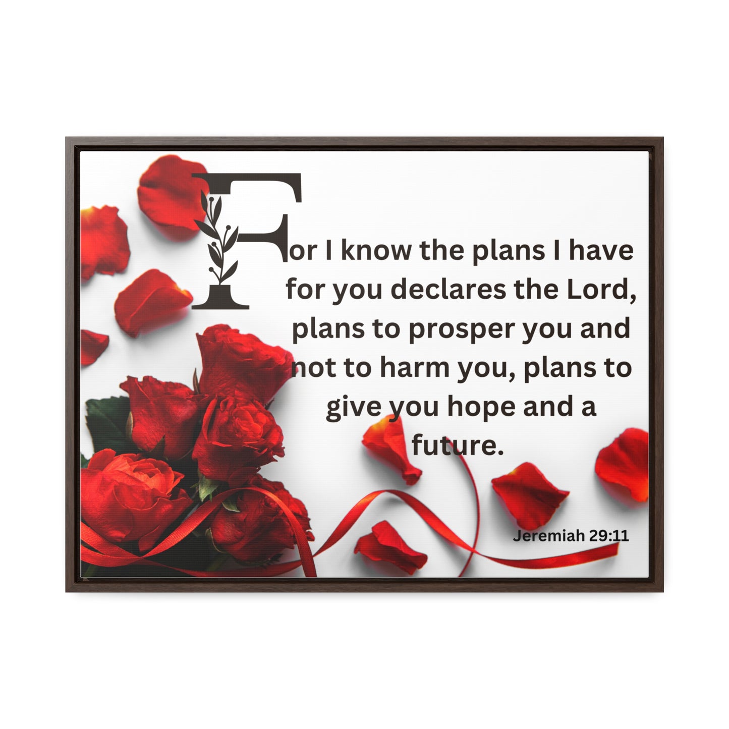 Christian Wall Art: Scripture Jeremiah 29:11 (Floating Frame)