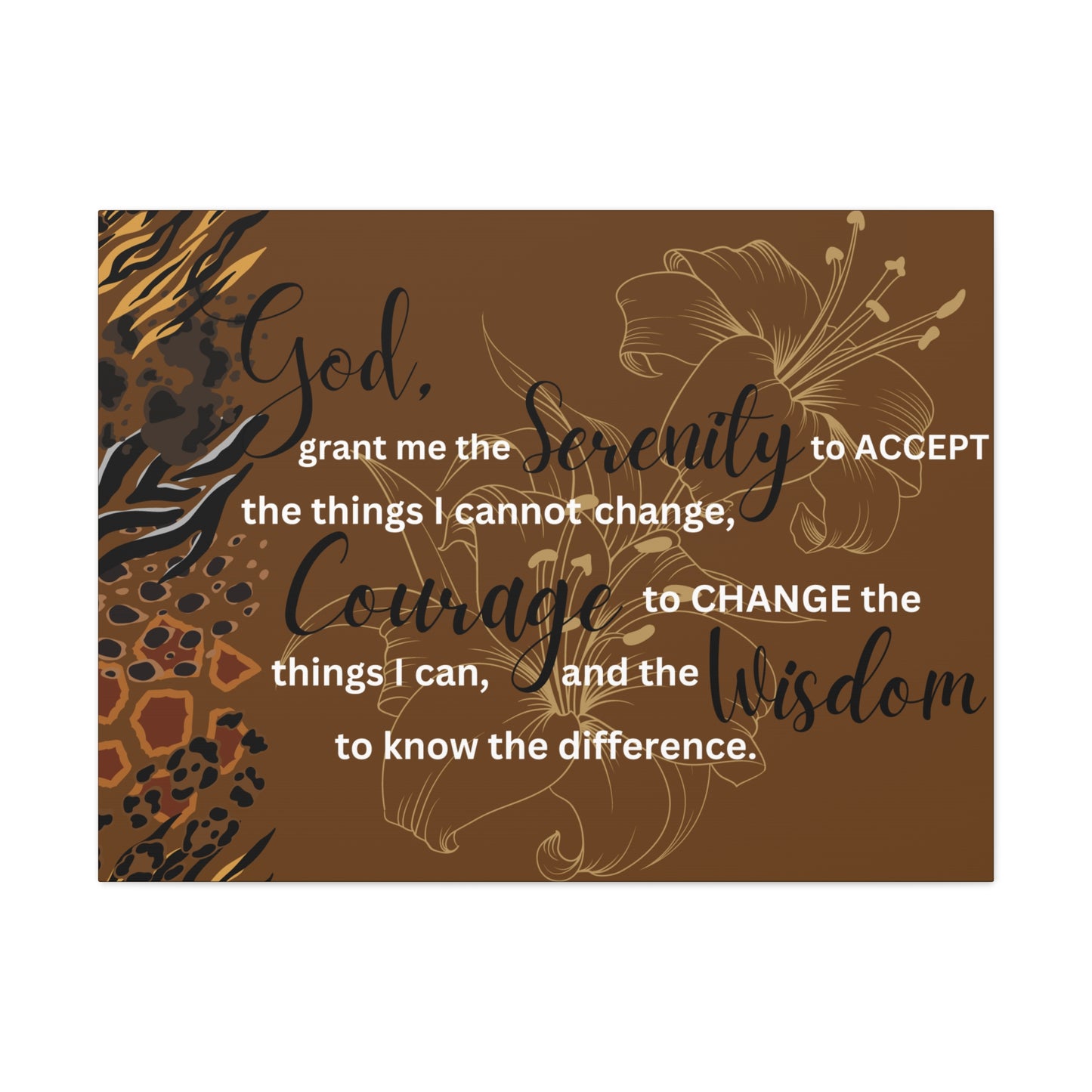 Christian Wall Art: Serenity Prayer (Wood Frame Ready to Hang)