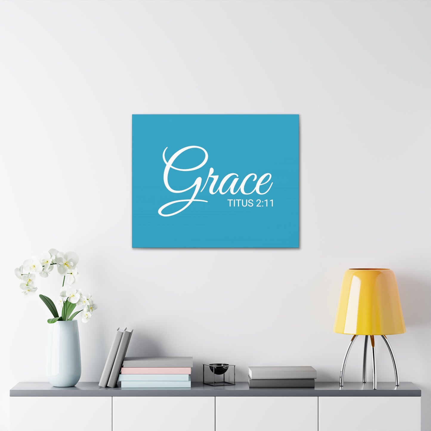 Christian Wall Art "Grace" Verse Titus 2:11 Ready to Hang Unframed