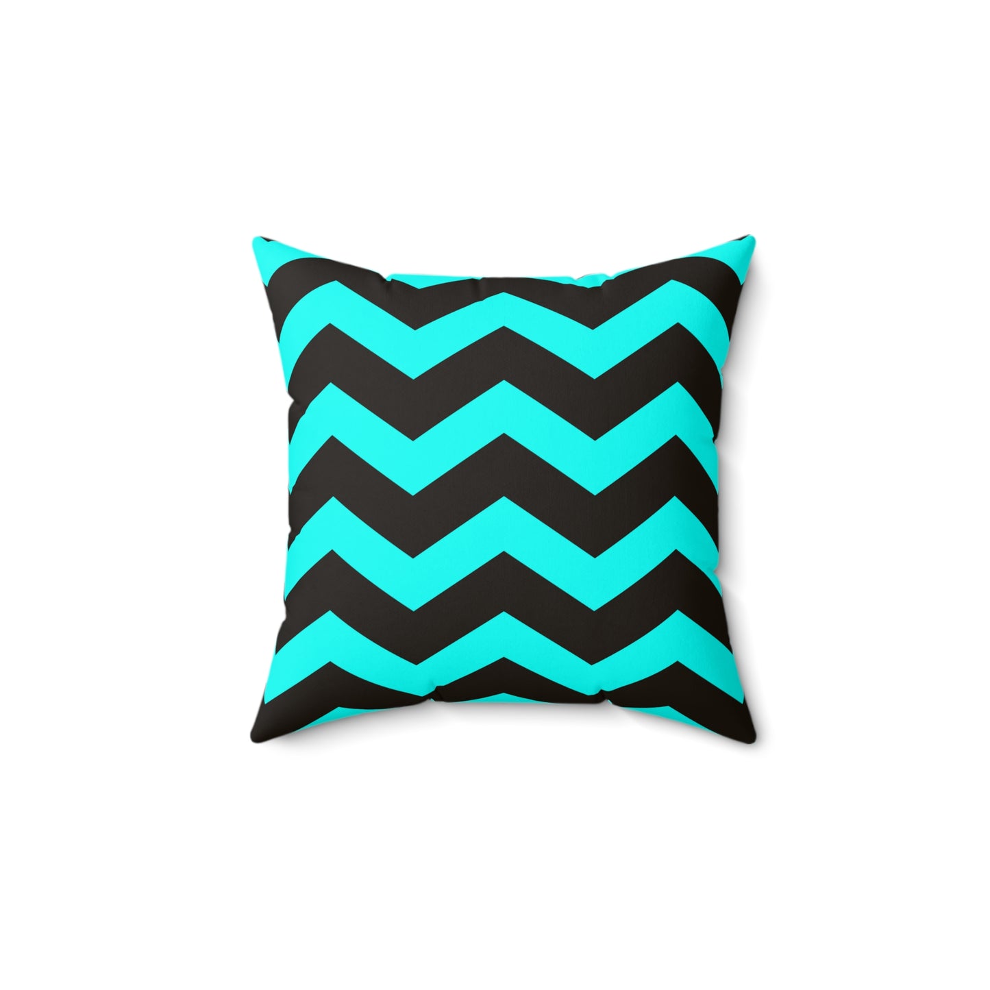 Chevron Black and Turquoise Throw Pillow