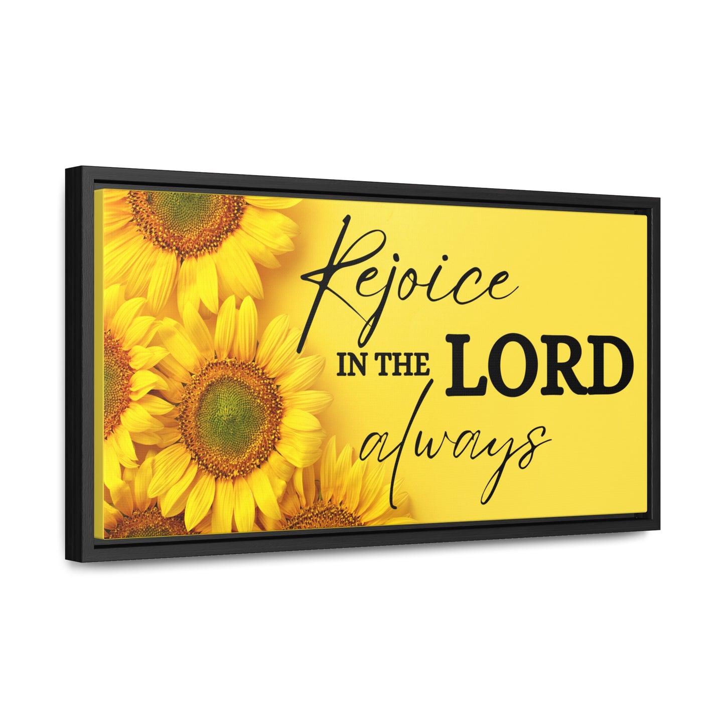 Christian Wall Art: Rejoice in the Lord (Floating Frame)