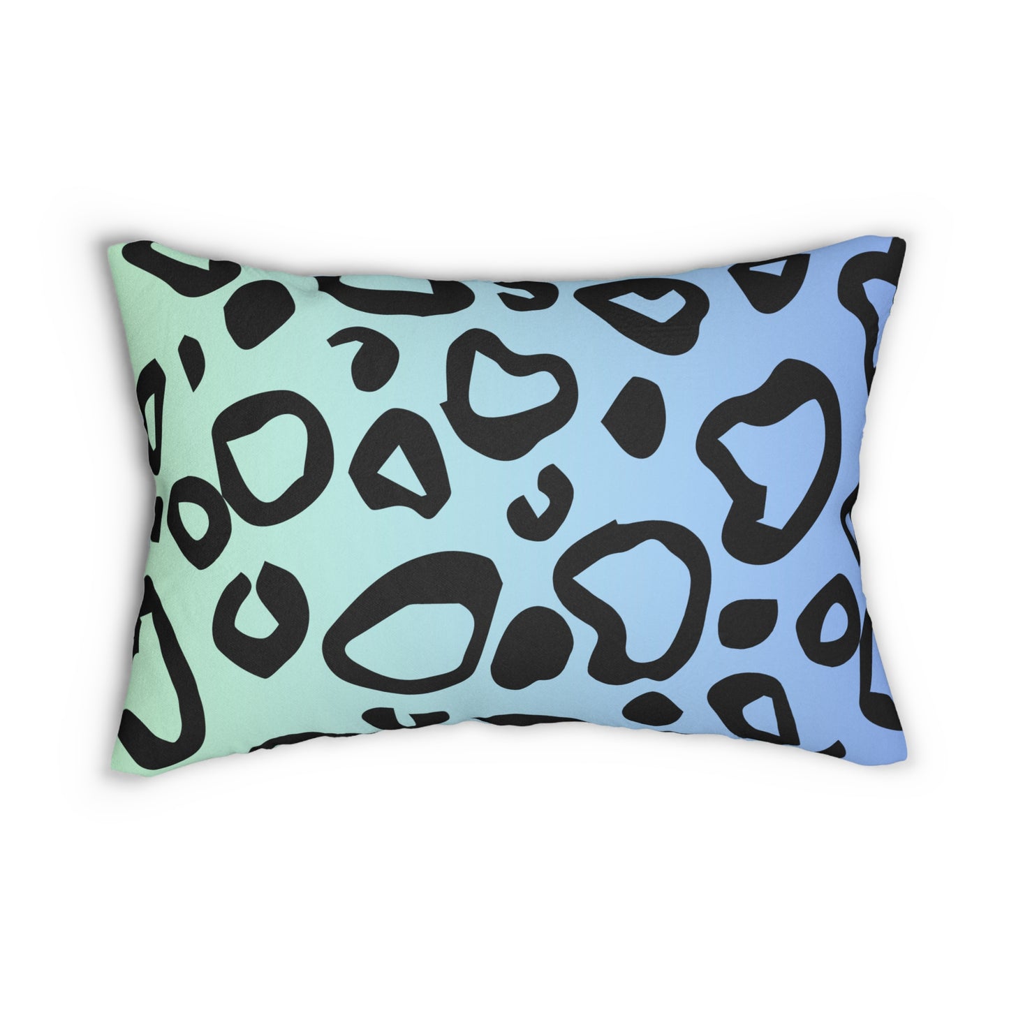 Leopard Print (Dual) Blue-Green Ombre Accent Pillow