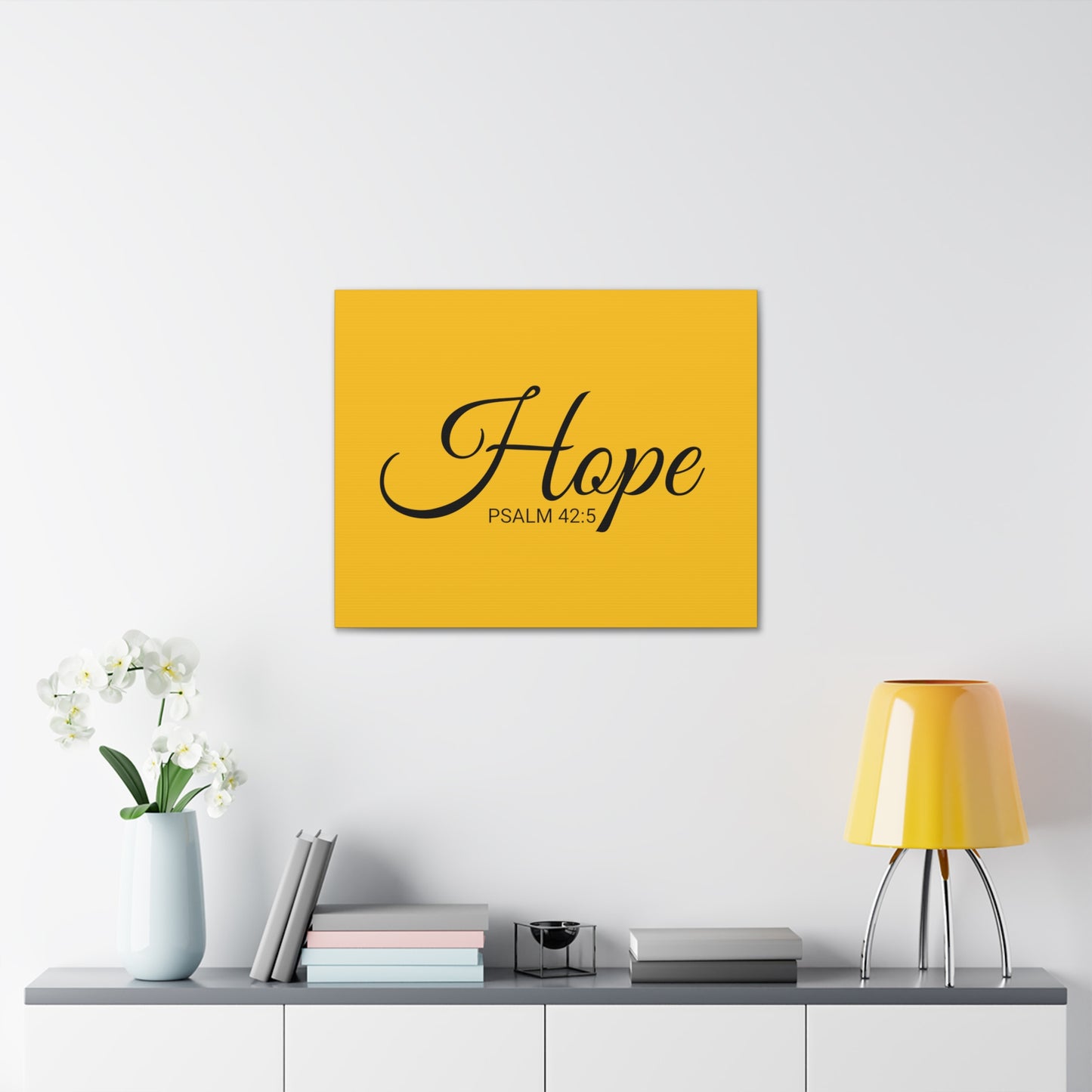 Chrisitan Wall Art "Hope" Verse Psalm 42:5 Ready to Hang Unframed