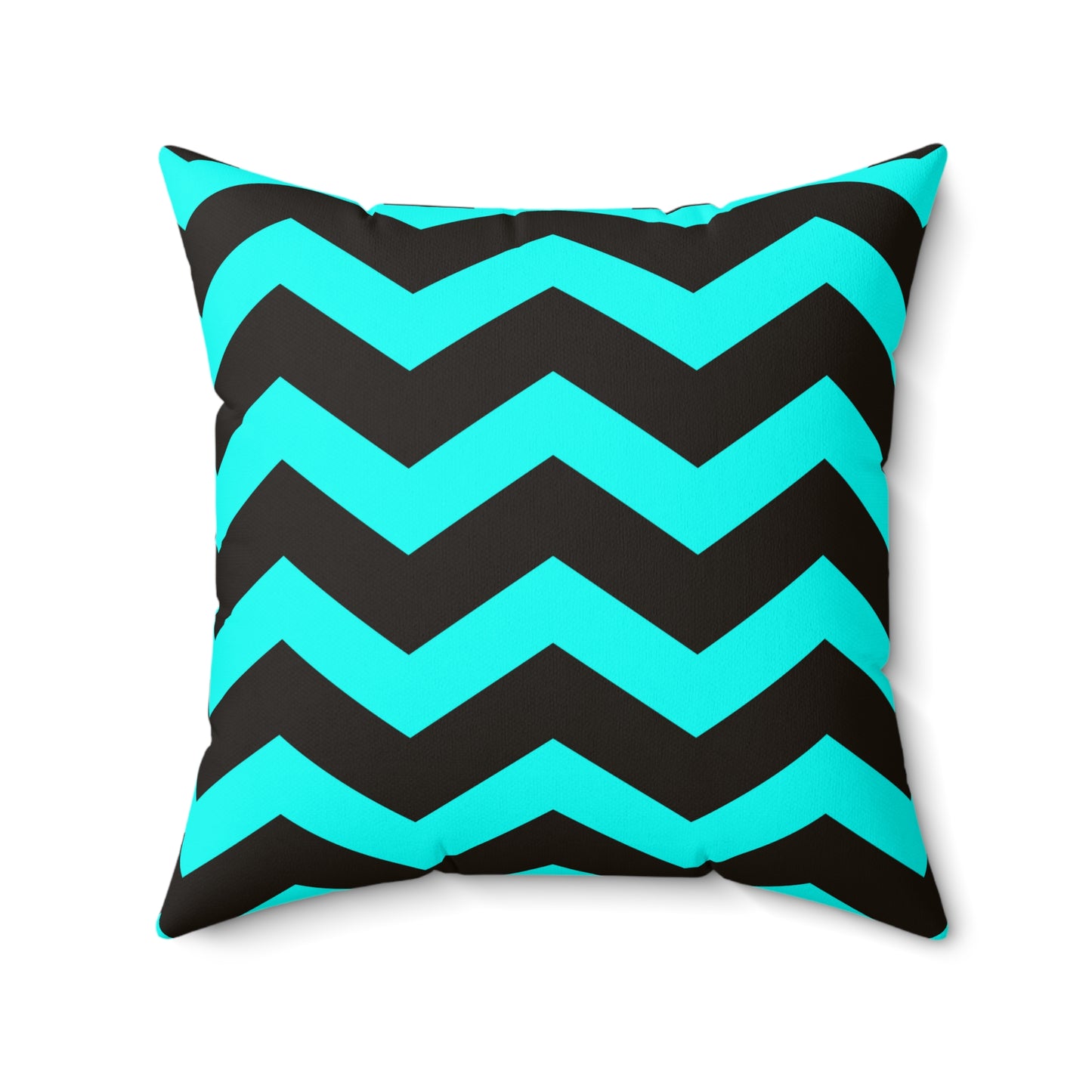 Chevron Black and Turquoise Throw Pillow