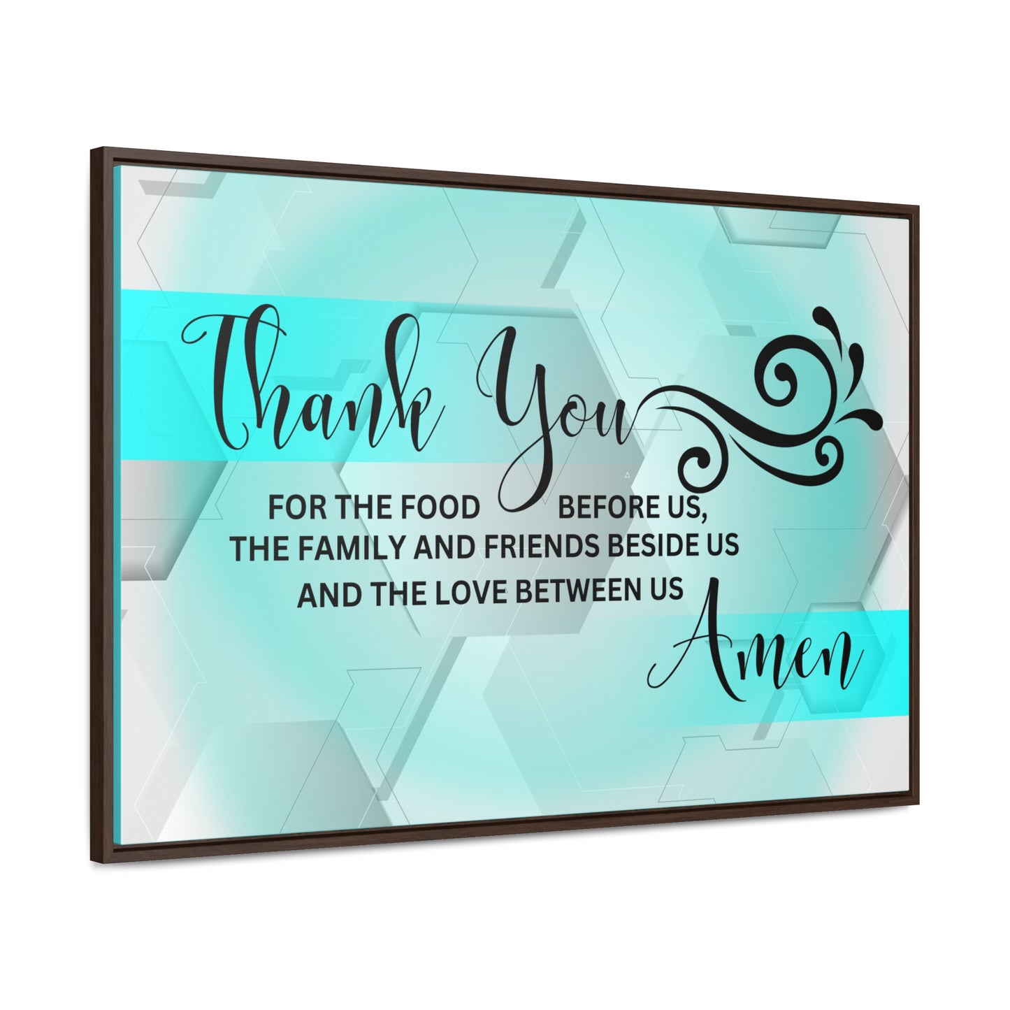 Christian Wall Art: Thank You....Amen (Floating Frame)