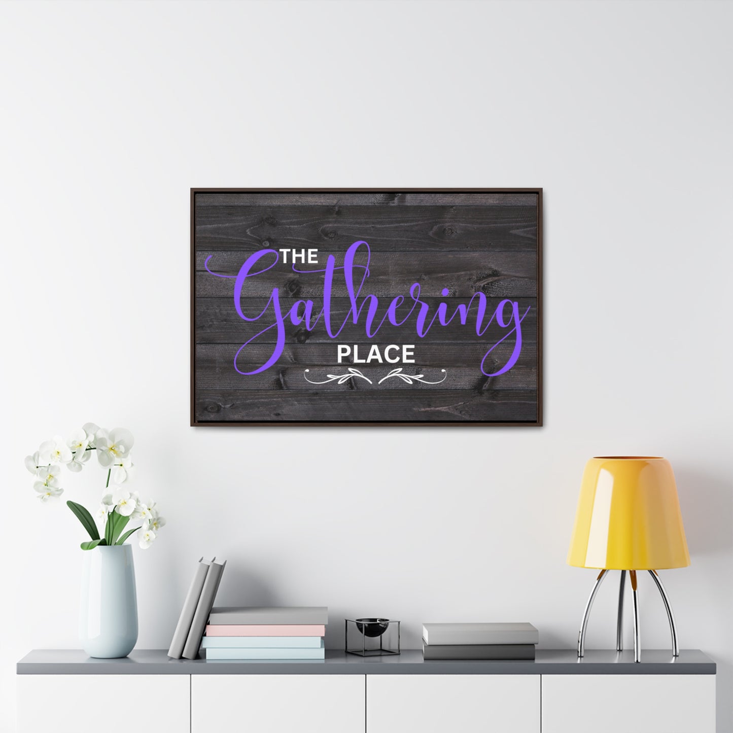 Christian Wall Art: The Gathering Place (Floating Frame)