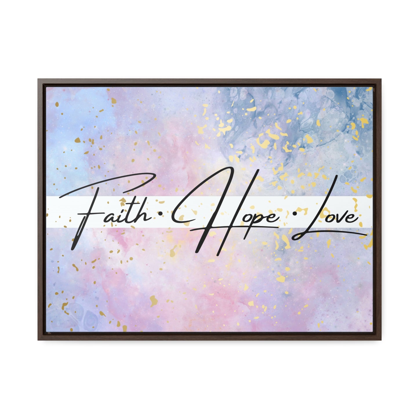 Christian Wall Art: Faith Love Hope (Floating Frame)