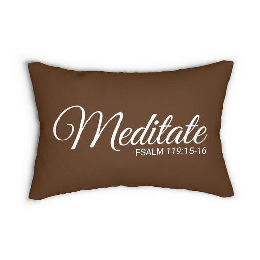 Scripture Meditate Psalm 119:15-16 Bible Verse Pillow