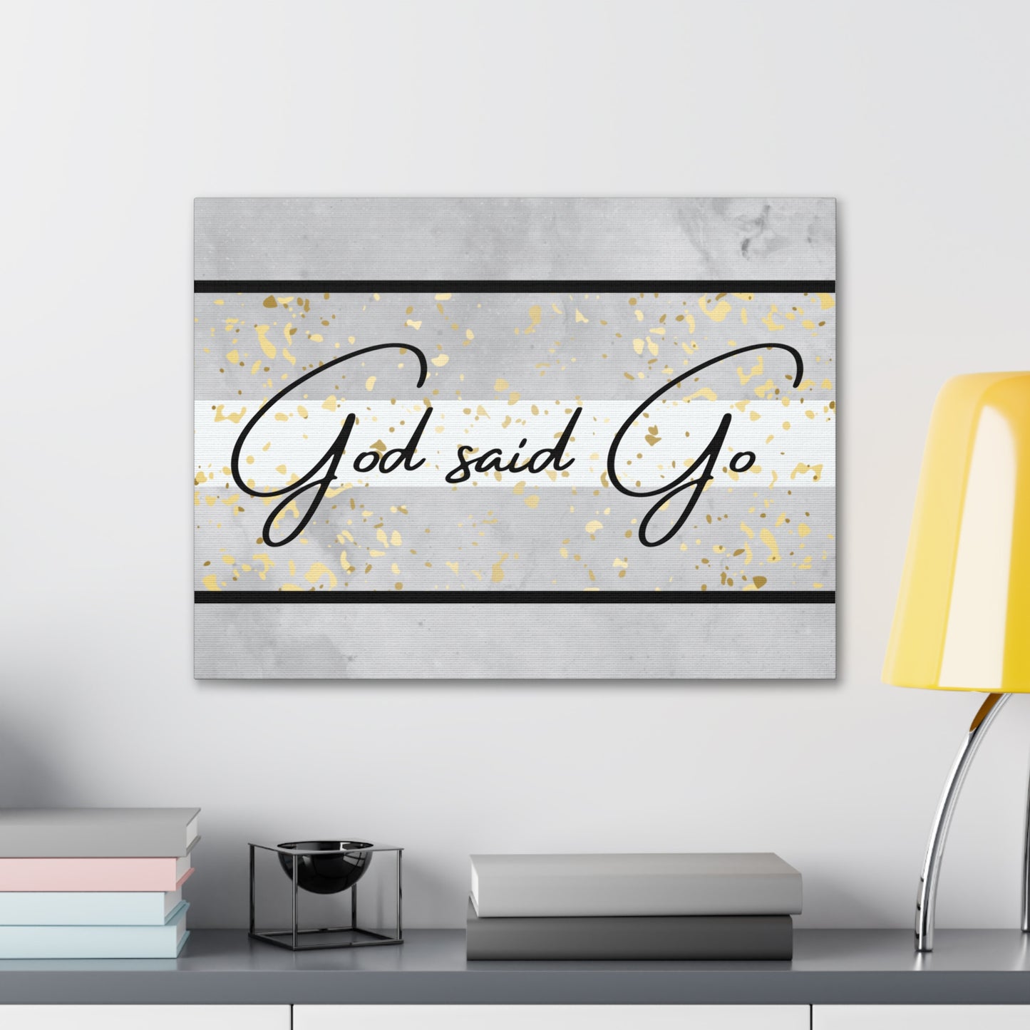 Christian Wall Art: God said Go (Wood Frame Ready to Hang)