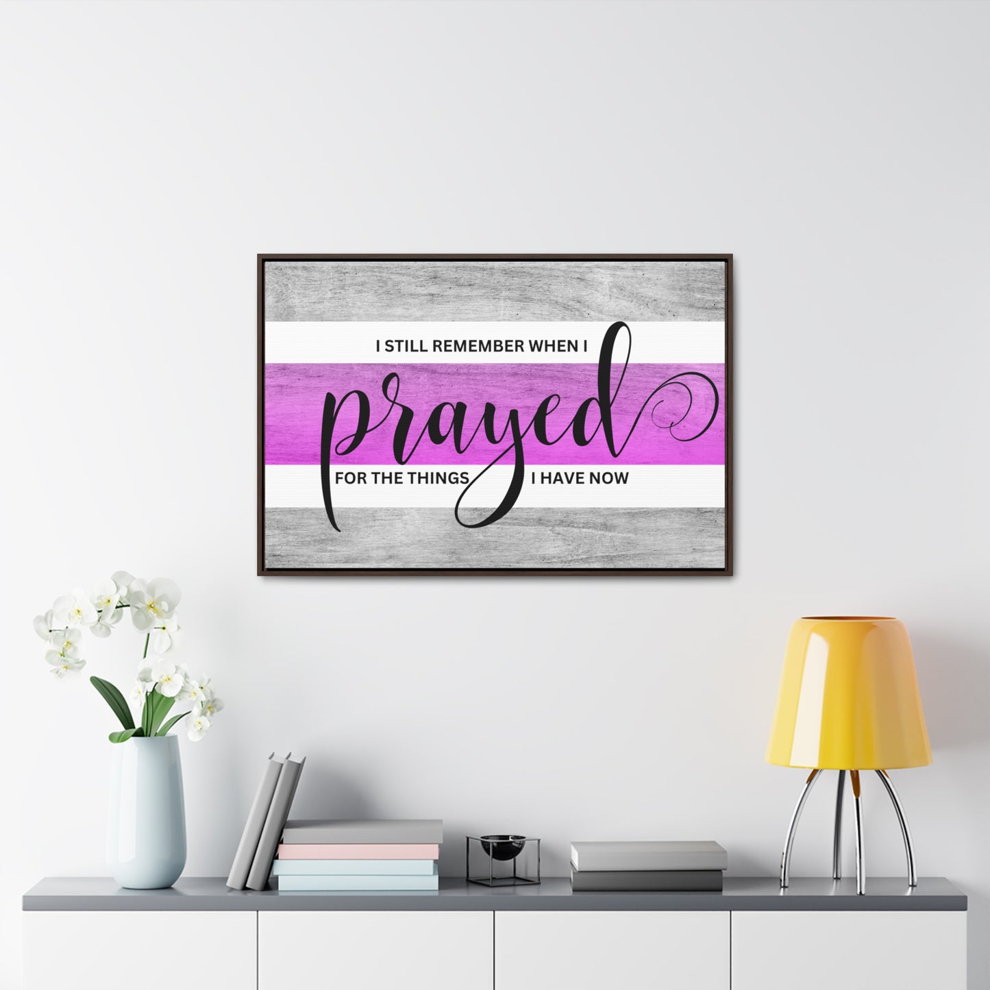 Christian Wall Art: Prayed For (Floating Frame)