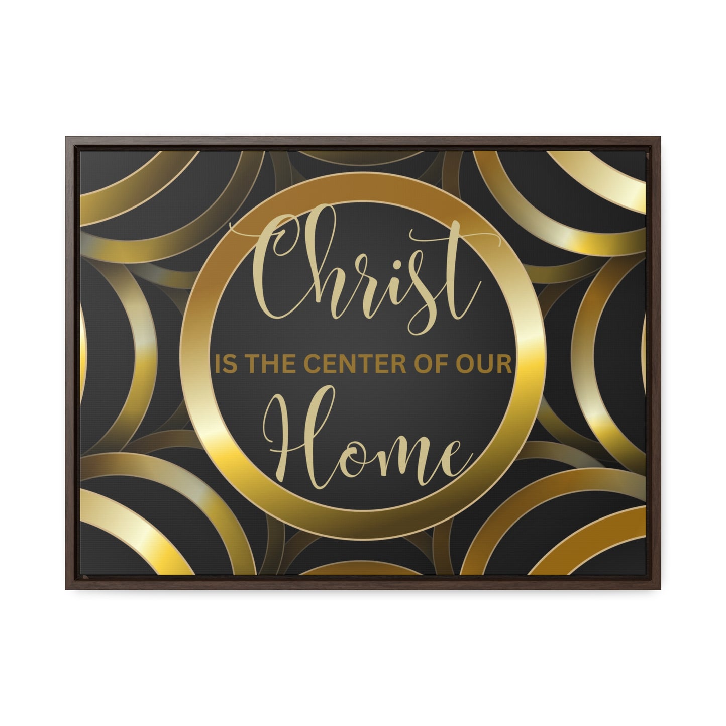 Christian Wall Art: Christ Is the Center of Our Home (Floating Frame)