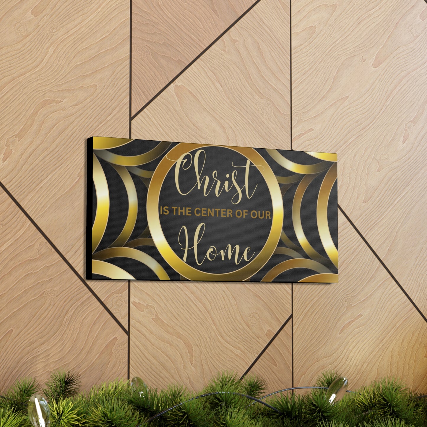 Christian Wall Art: Christ Is the Center of Our Home (Wood Frame Ready to Hang)