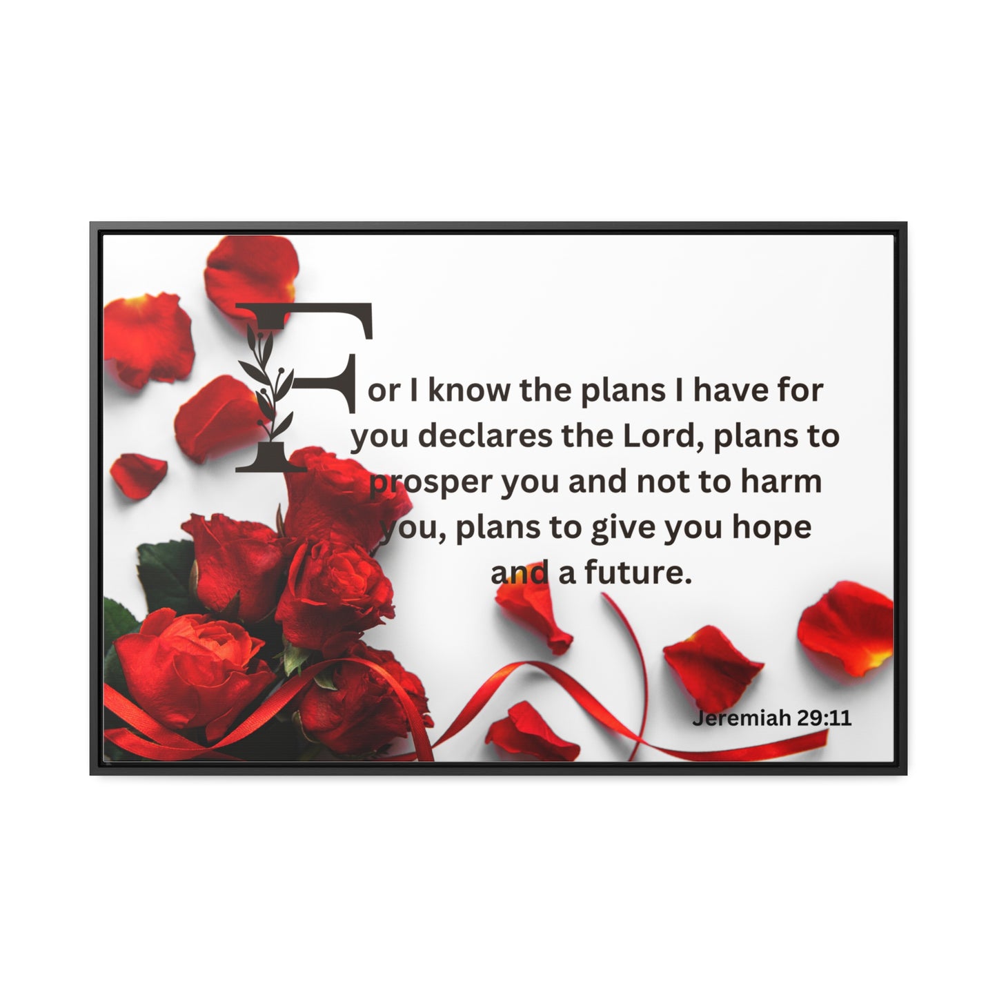 Christian Wall Art: Scripture Jeremiah 29:11 (Floating Frame)