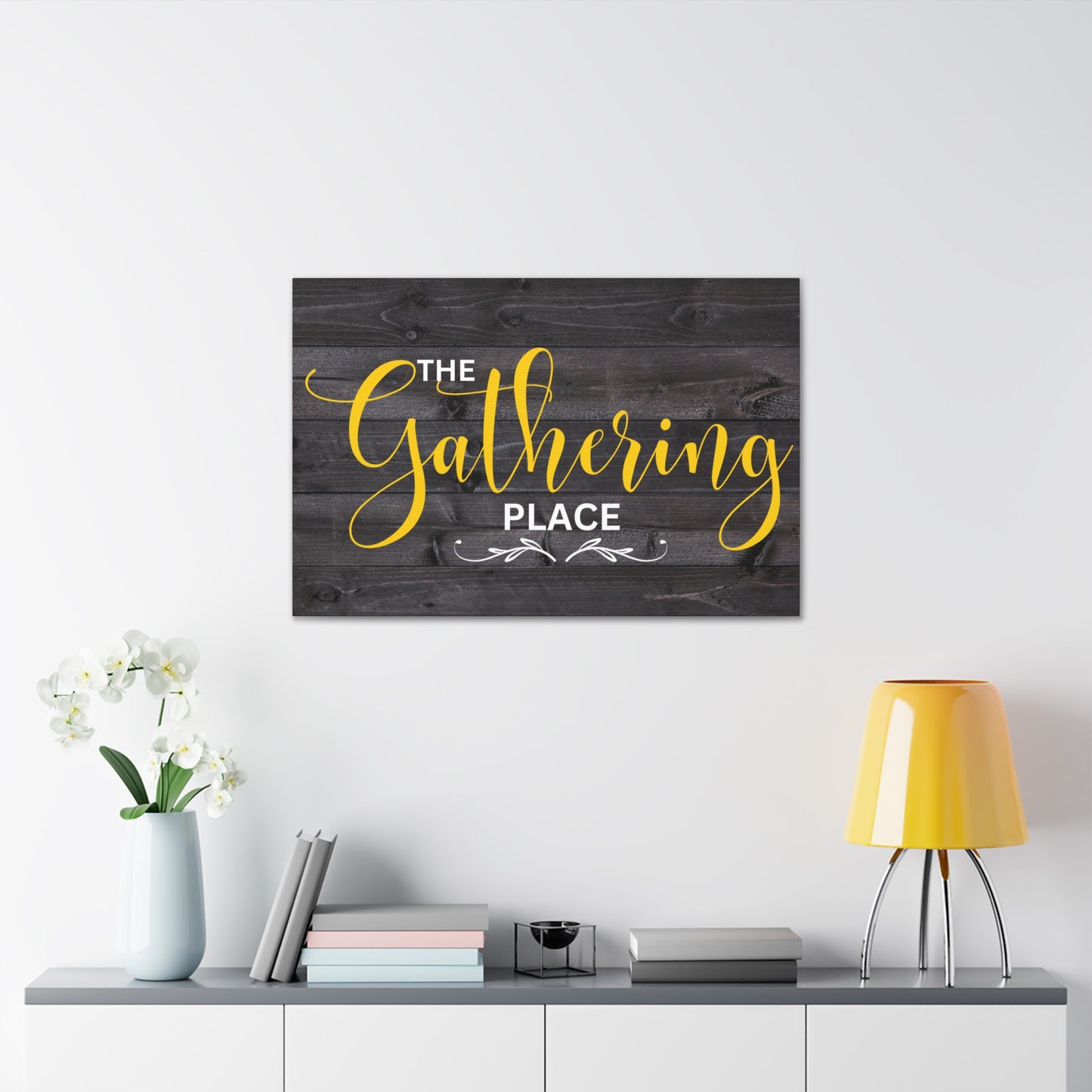 Christian Wall Art: The Gathering Place (Wood Frame Ready to Hang)