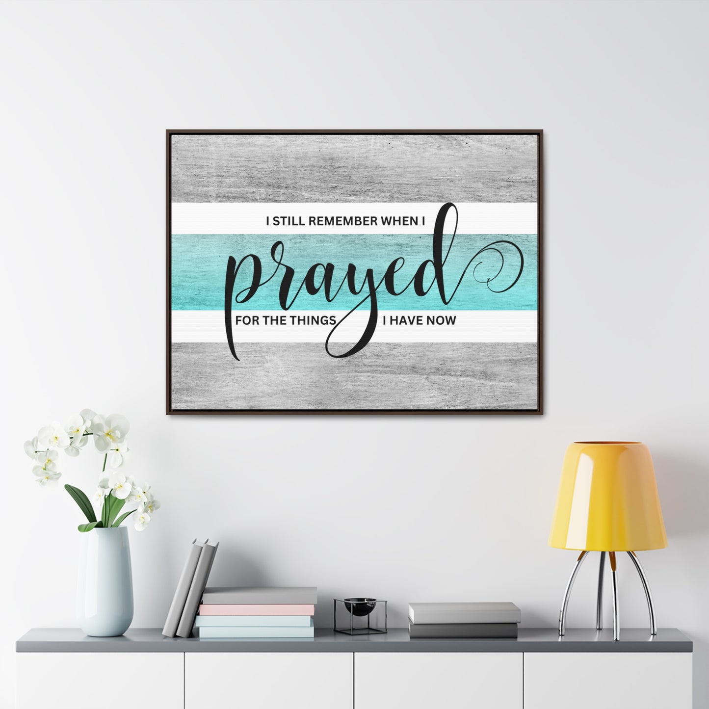 Christian Wall Art: Prayed For (Floating Frame)