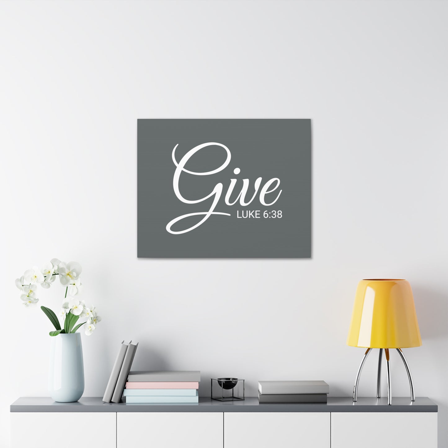 Christian Wall Art "Give" Verse Luke 6:38 Ready to Hang Unframed