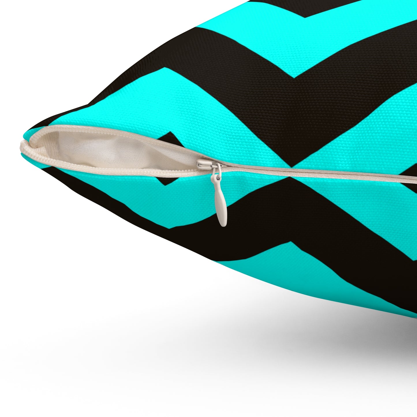 Chevron Black and Turquoise Throw Pillow