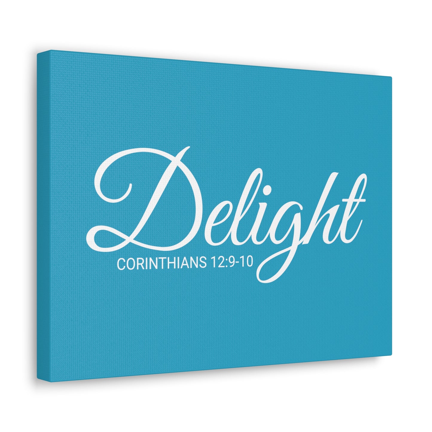 Christian Wall Art "Delight" Verse Corinthians 12:9-10 - Ready to Hang Unframed