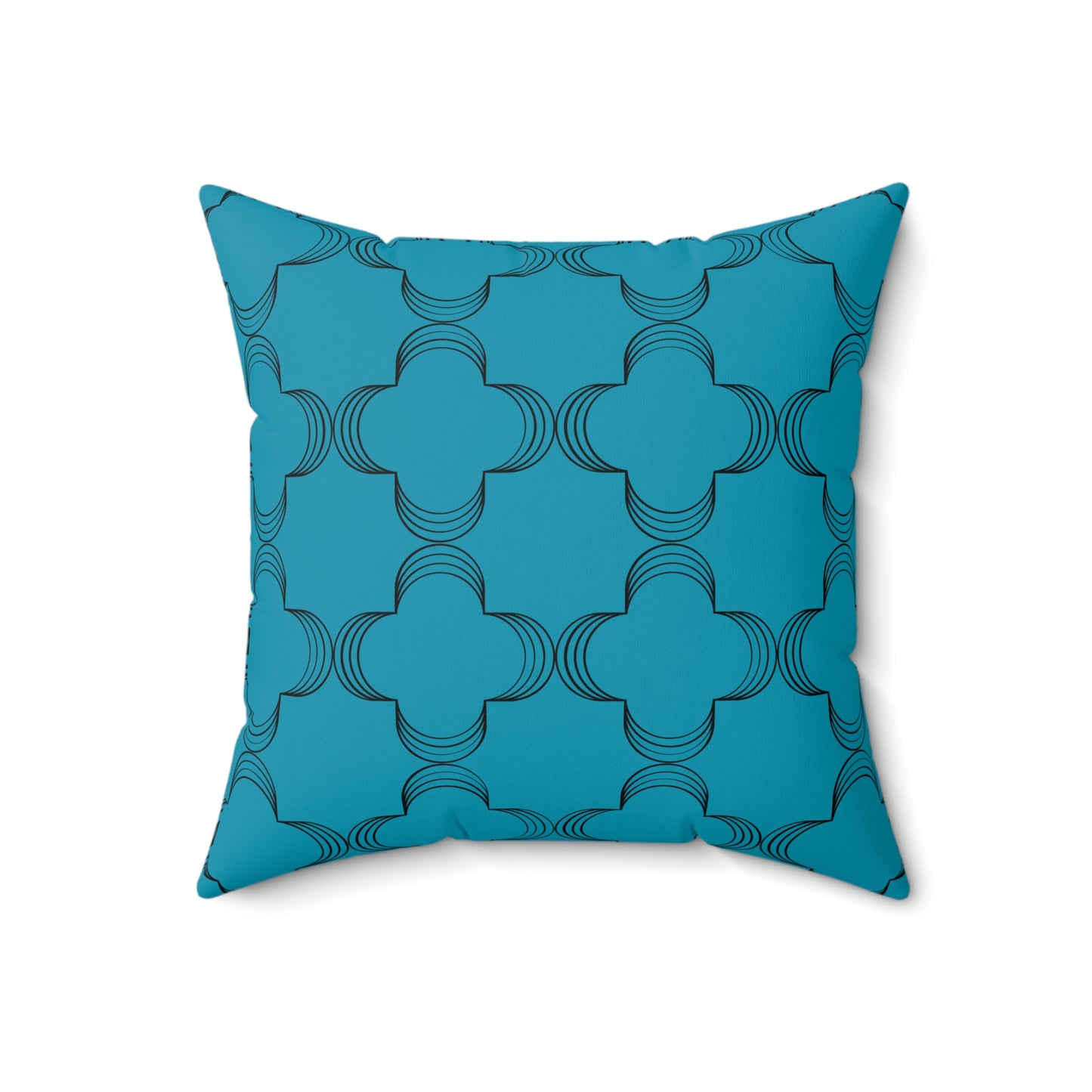 Geometric Peacock Blue (Matching The Gathering Place) Throw Pillow