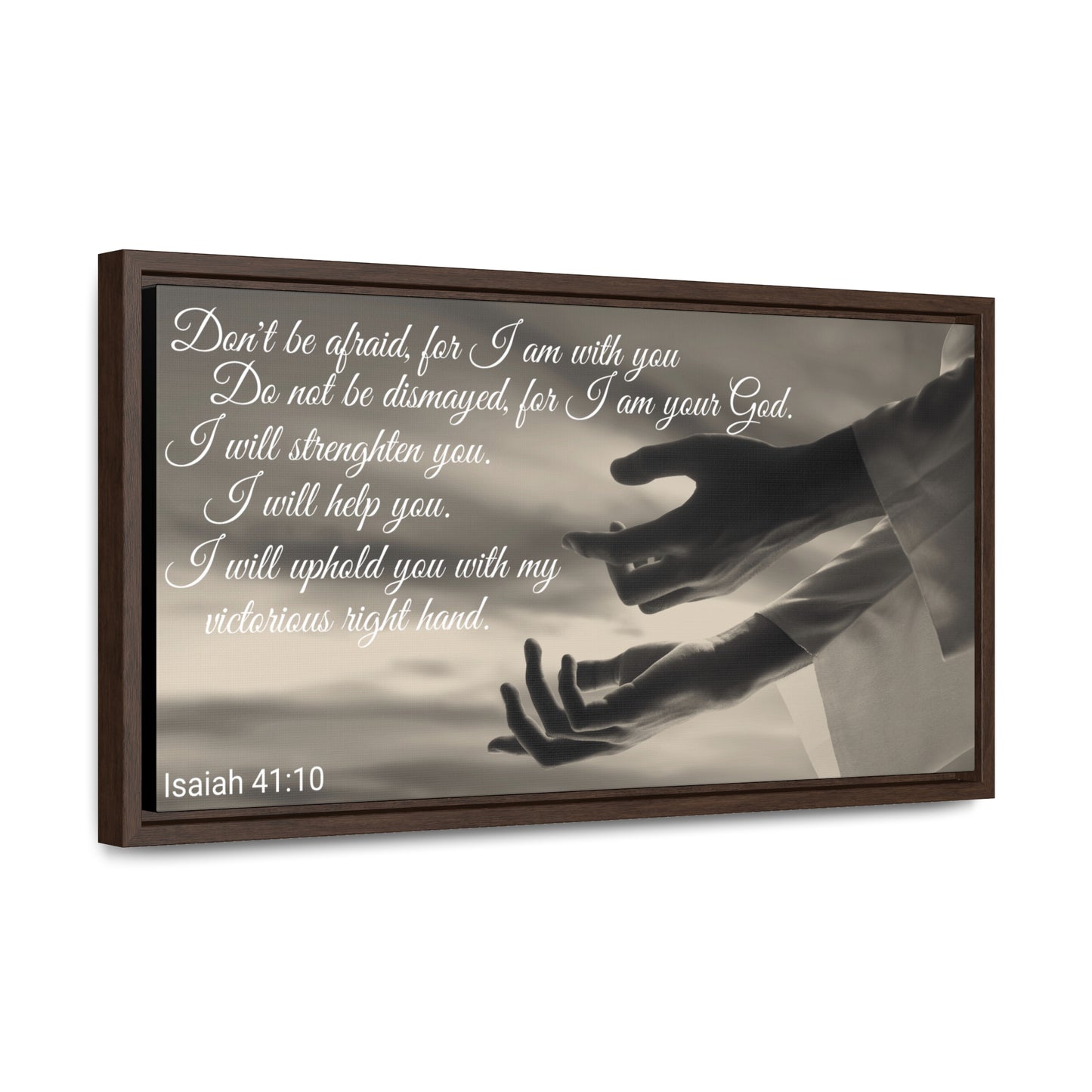 Christian Wall Art: Scripture Isaiah 41:10 (Floating Frame)