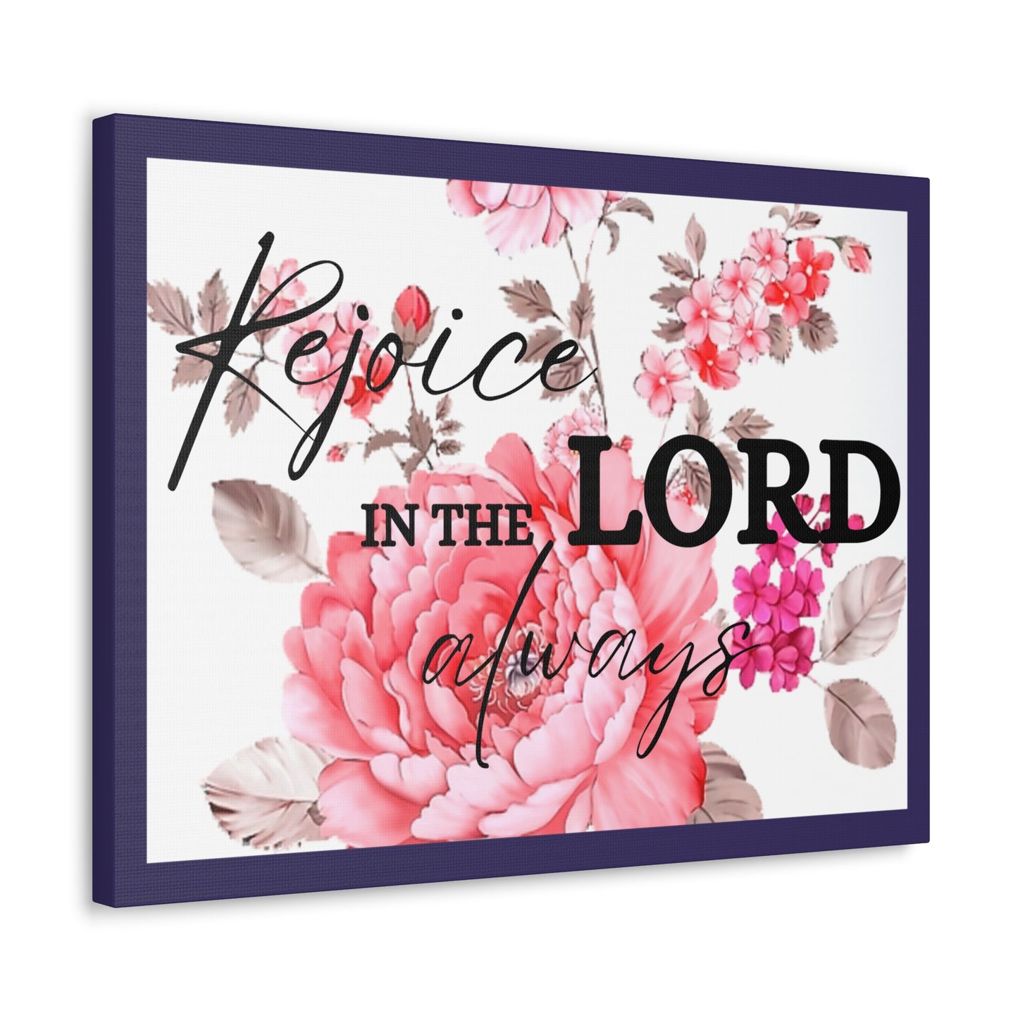 Christian Wall Art: Rejoice in the Lord (Wood Frame Ready to Hang)