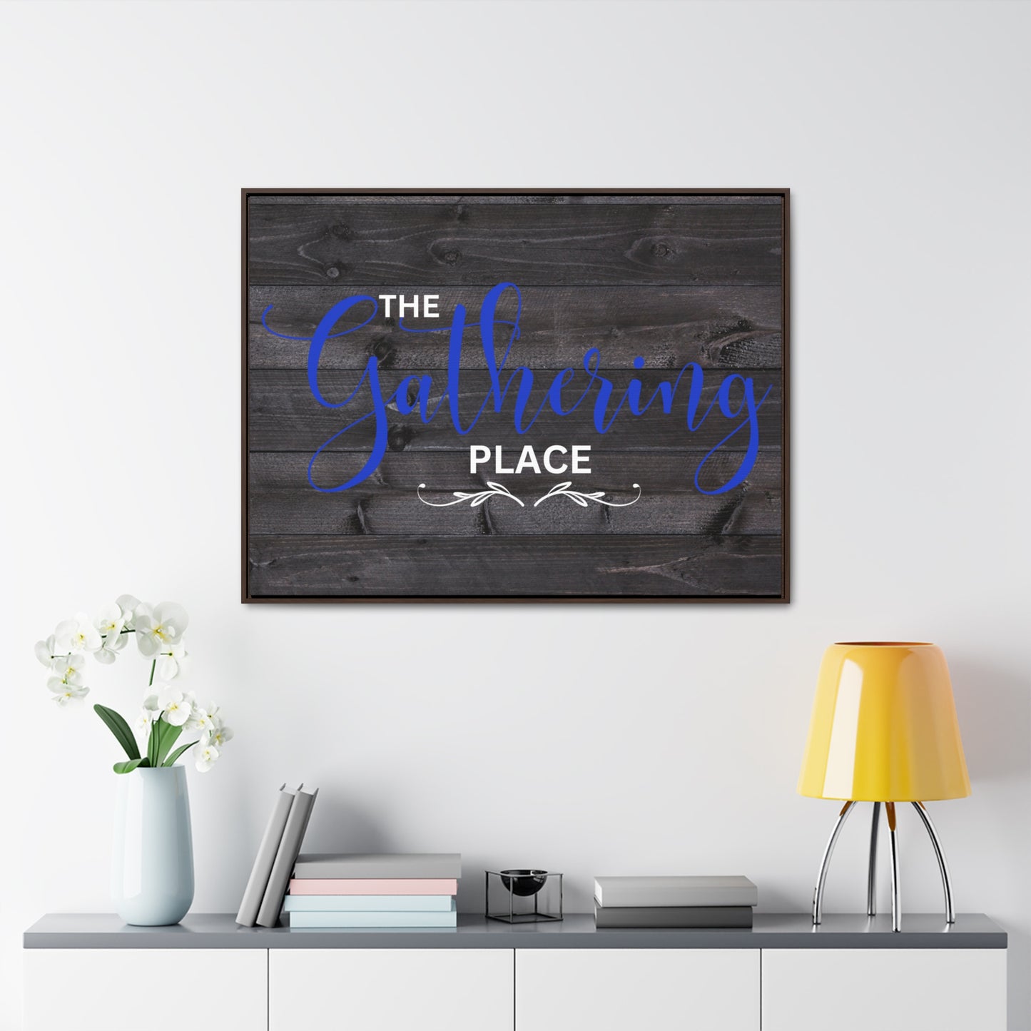 Christian Wall Art: The Gathering Place (Floating Frame)