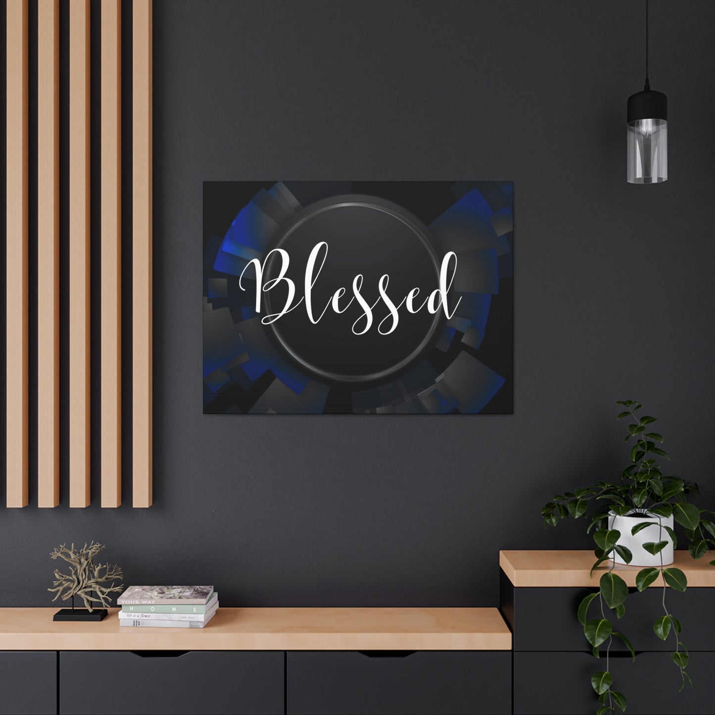 Christian Wall Art: Blessed (Wood Frame Ready to Hang)