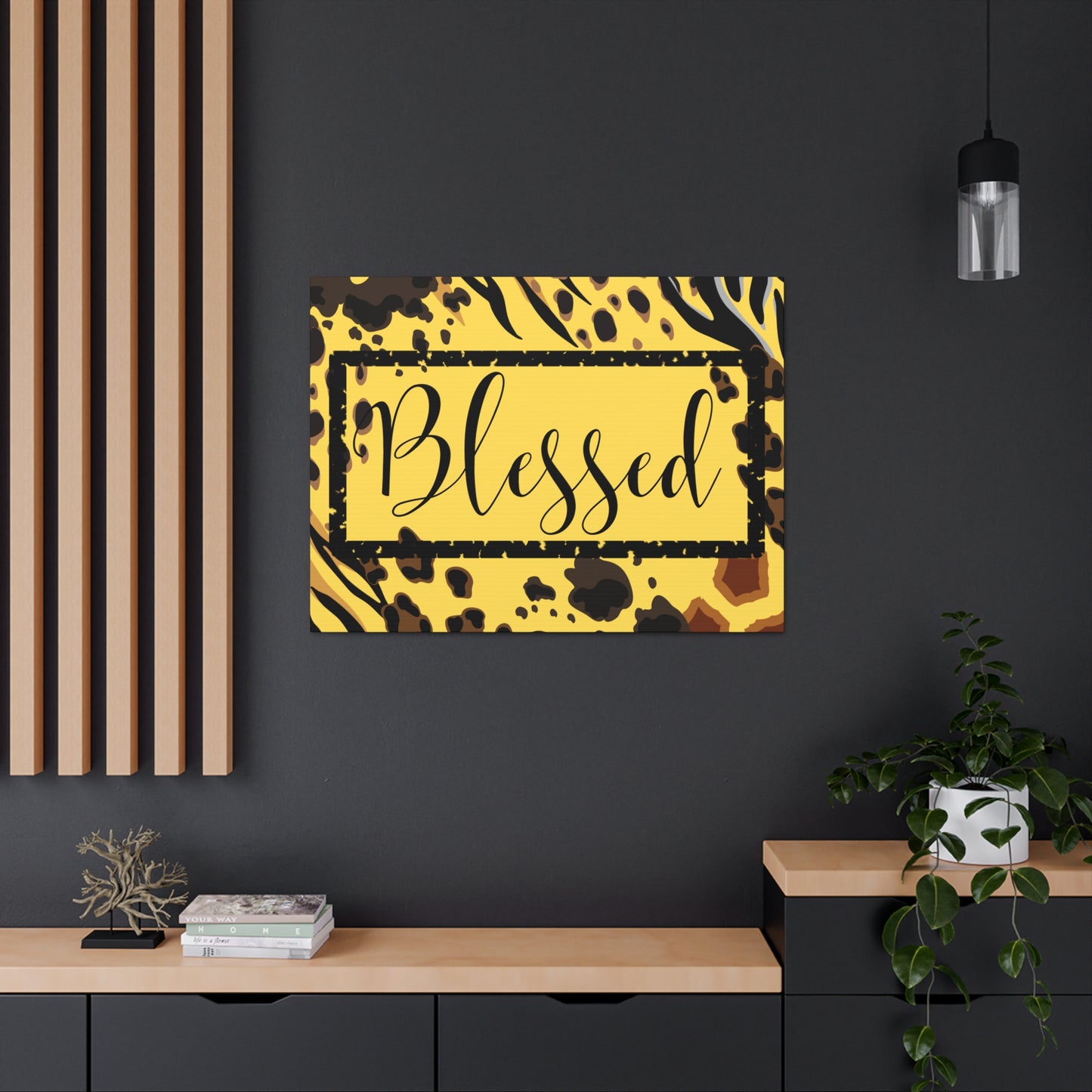 Christian Wall Art: Blessed (Wood Frame Ready to Hang)