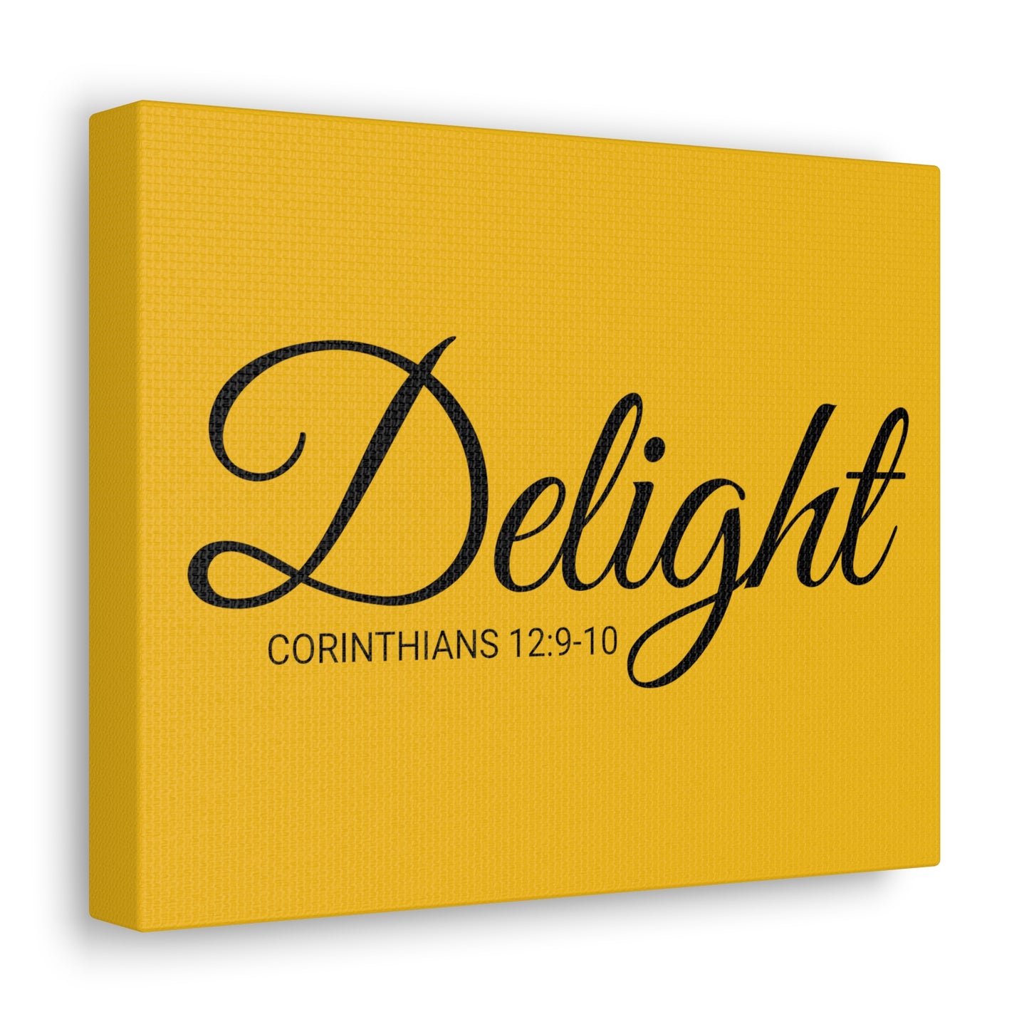 Christian Wall Art "Delight" Verse Corinthians 12:9-10 - Ready to Hang Unframed